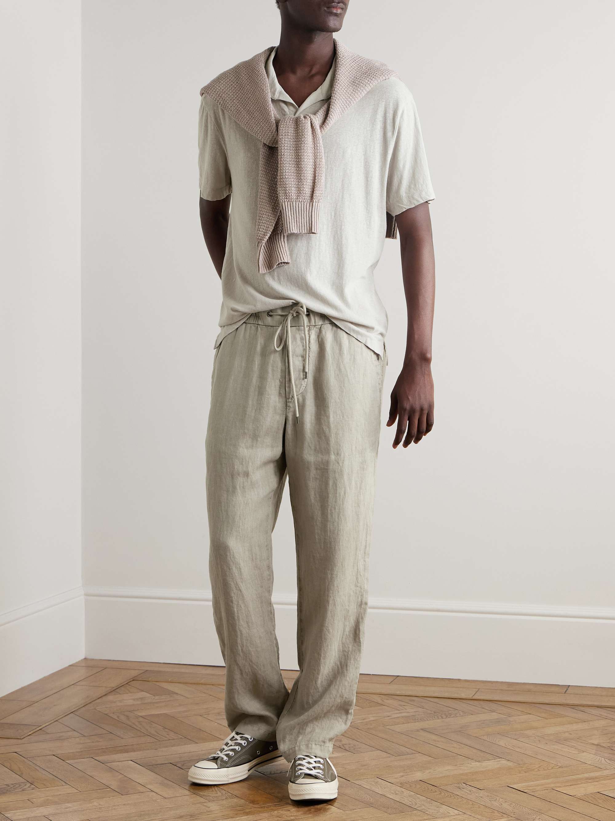 Open-Collar Cotton-Jersey Polo Shirt view