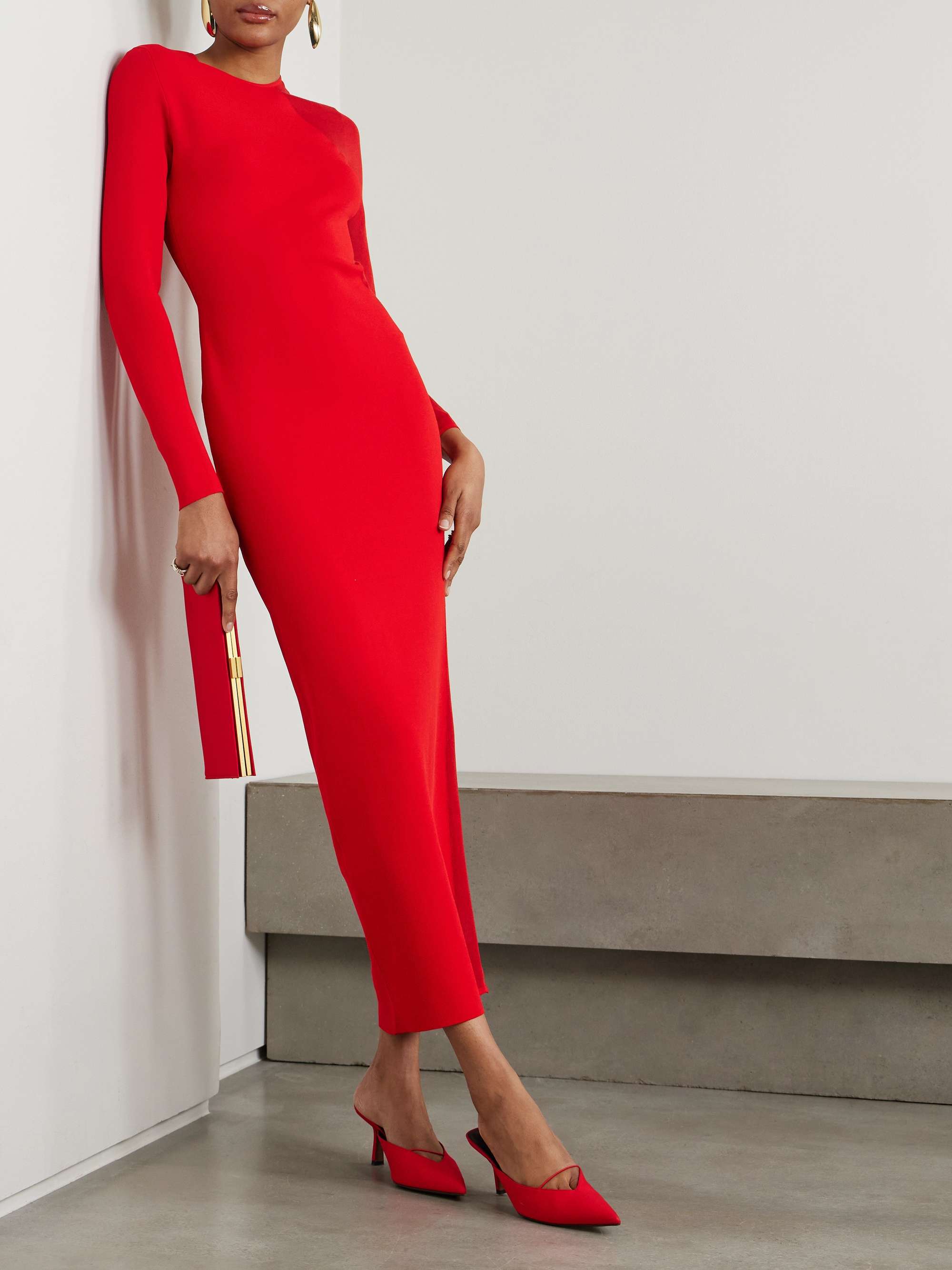 Miracle paneled knitted midi dress view