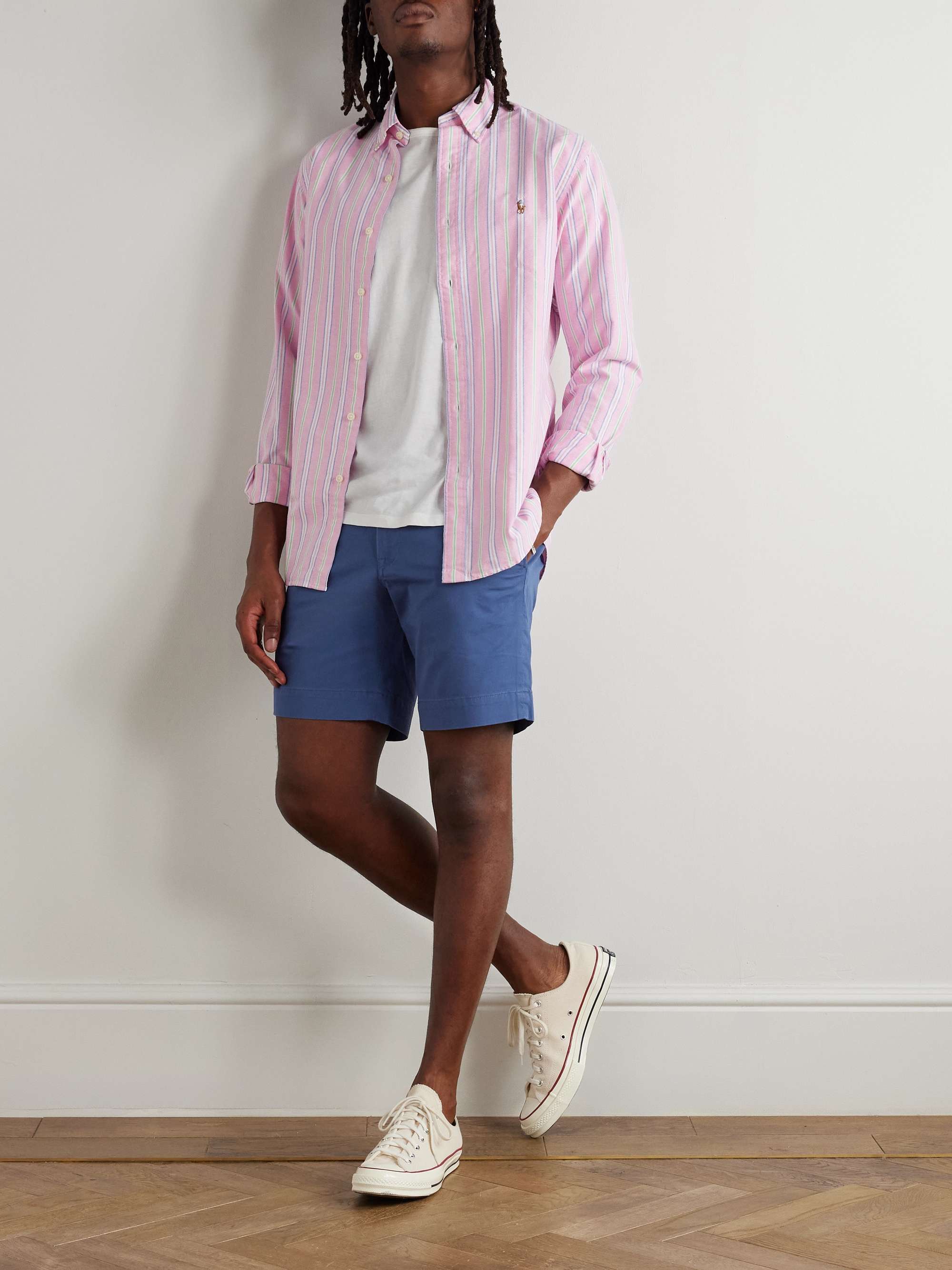 Straight-Leg Stretch-Cotton Twill Shorts view