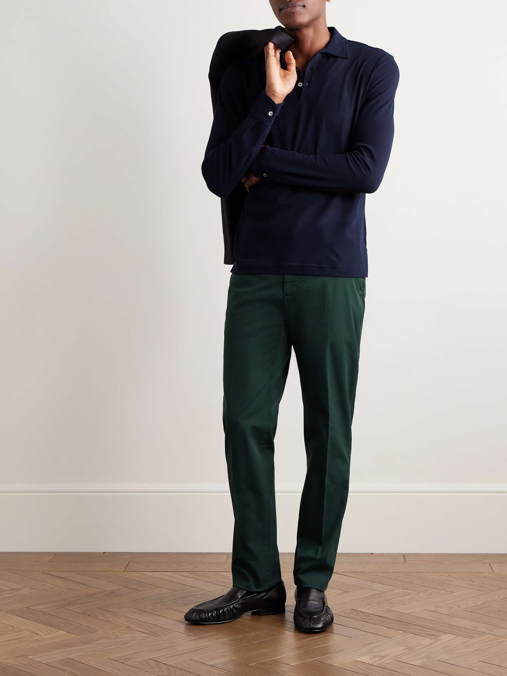 Venezia 1951 Straight-Leg Stretch-Cotton Twill Trousers view