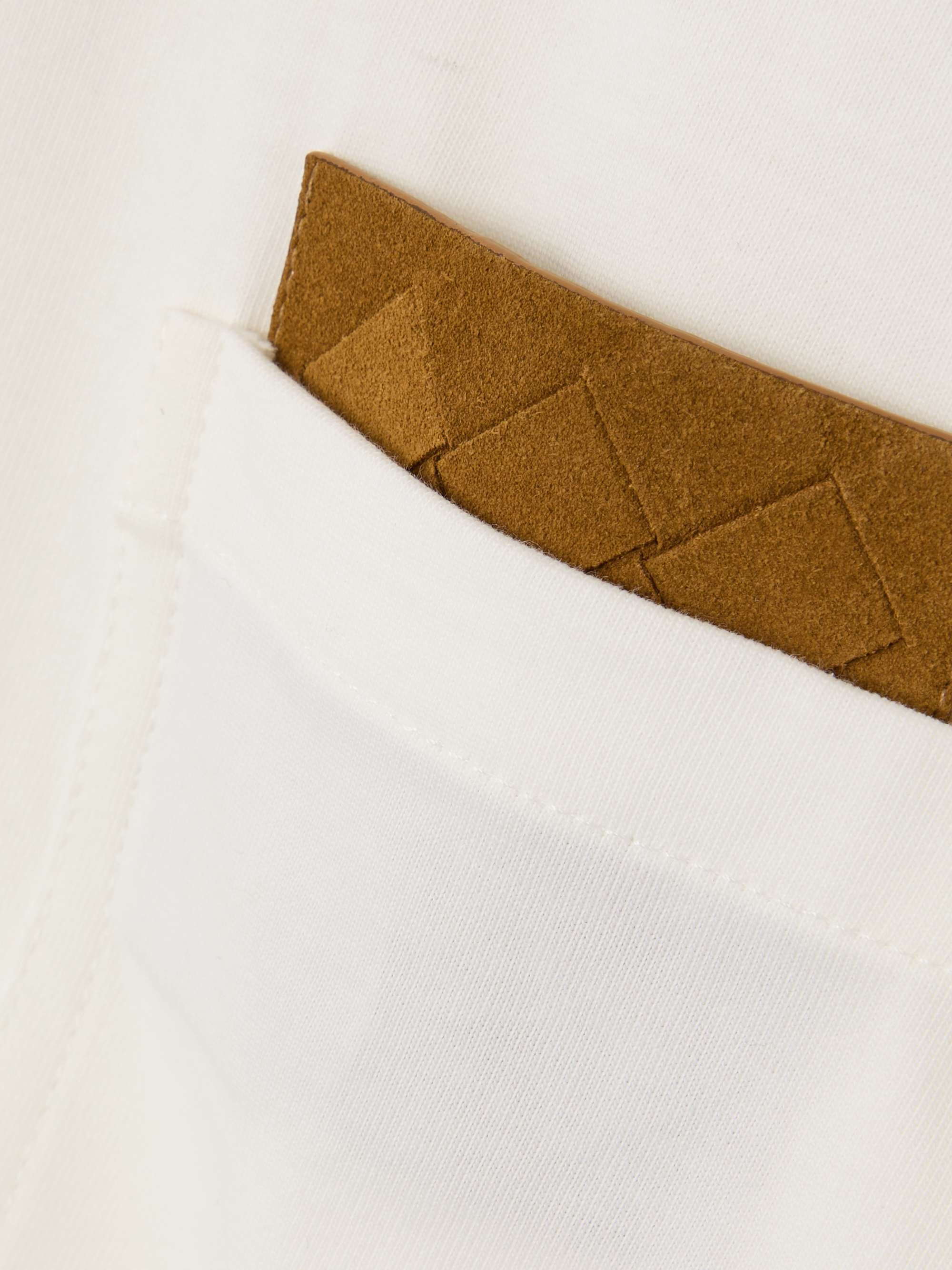 Intrecciato suede-trimmed cotton-jersey T-shirt view