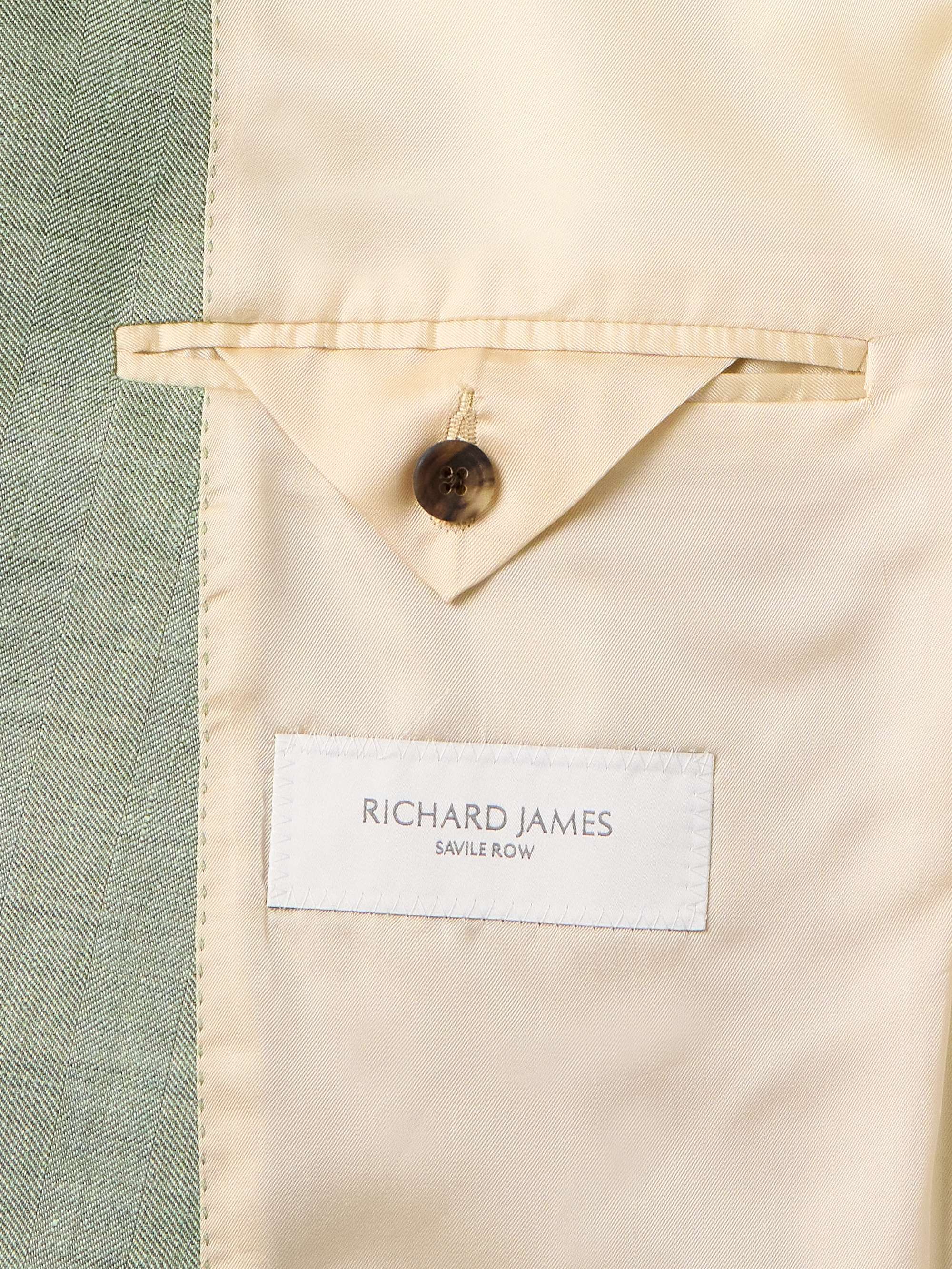 Hepworth Double-Breasted Herringbone Linen and Wool-Blend Suit Jacket view