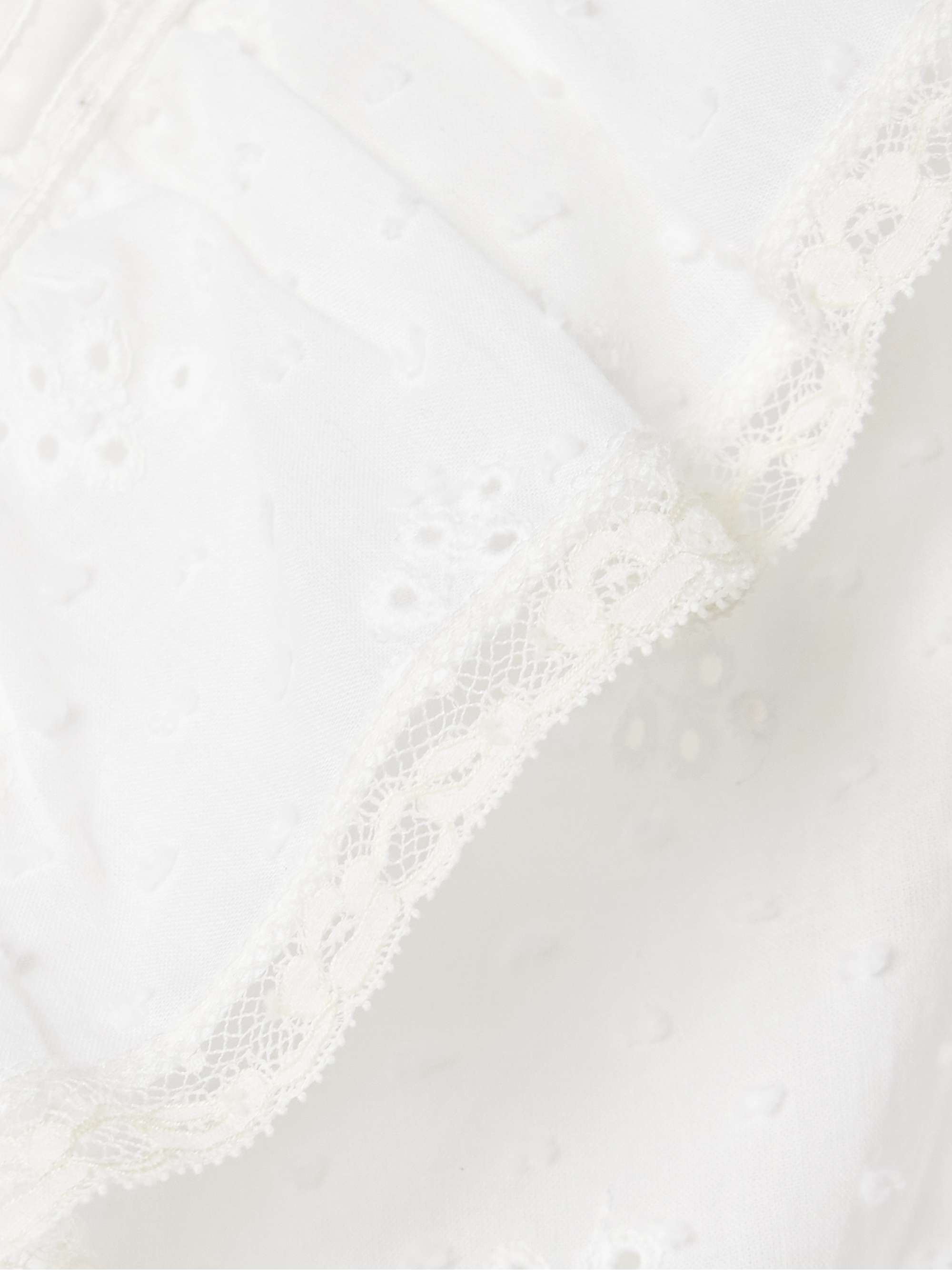 Giannella lace-trimmed broderie anglaise cotton-voile blouse view