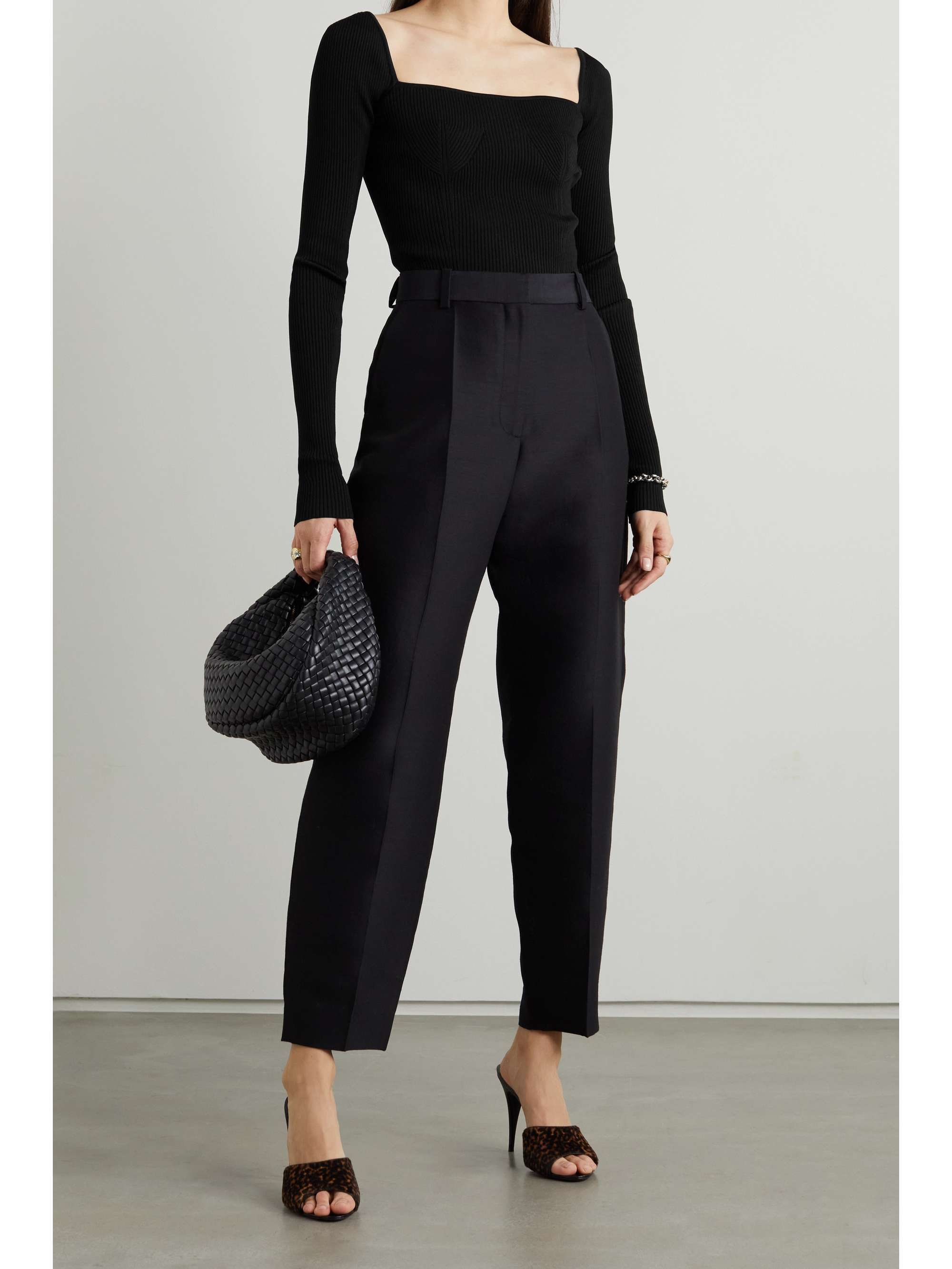 Ribbed-knit top view