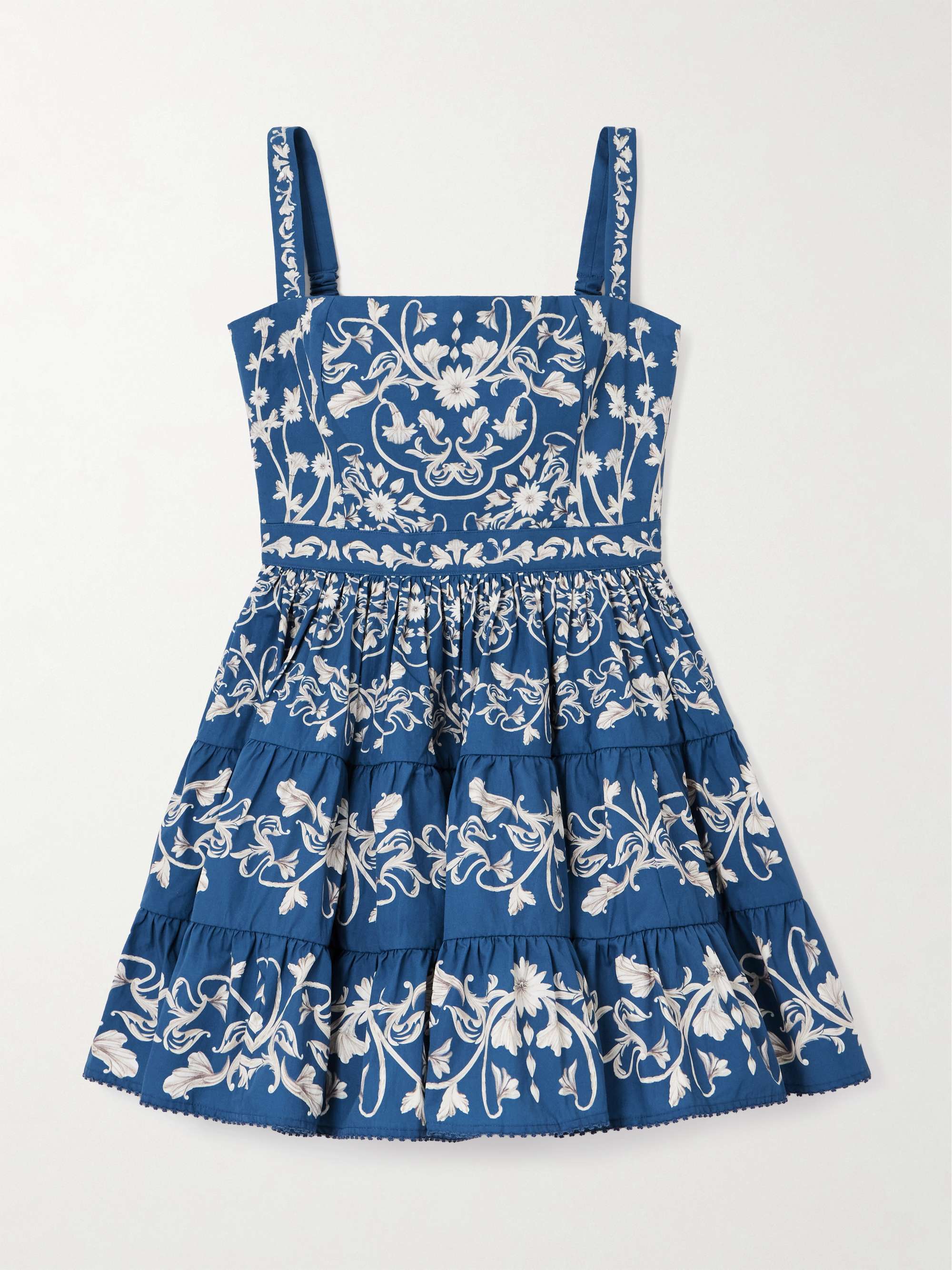 Lima Ribbons tiered floral-print cotton mini dress hero visual