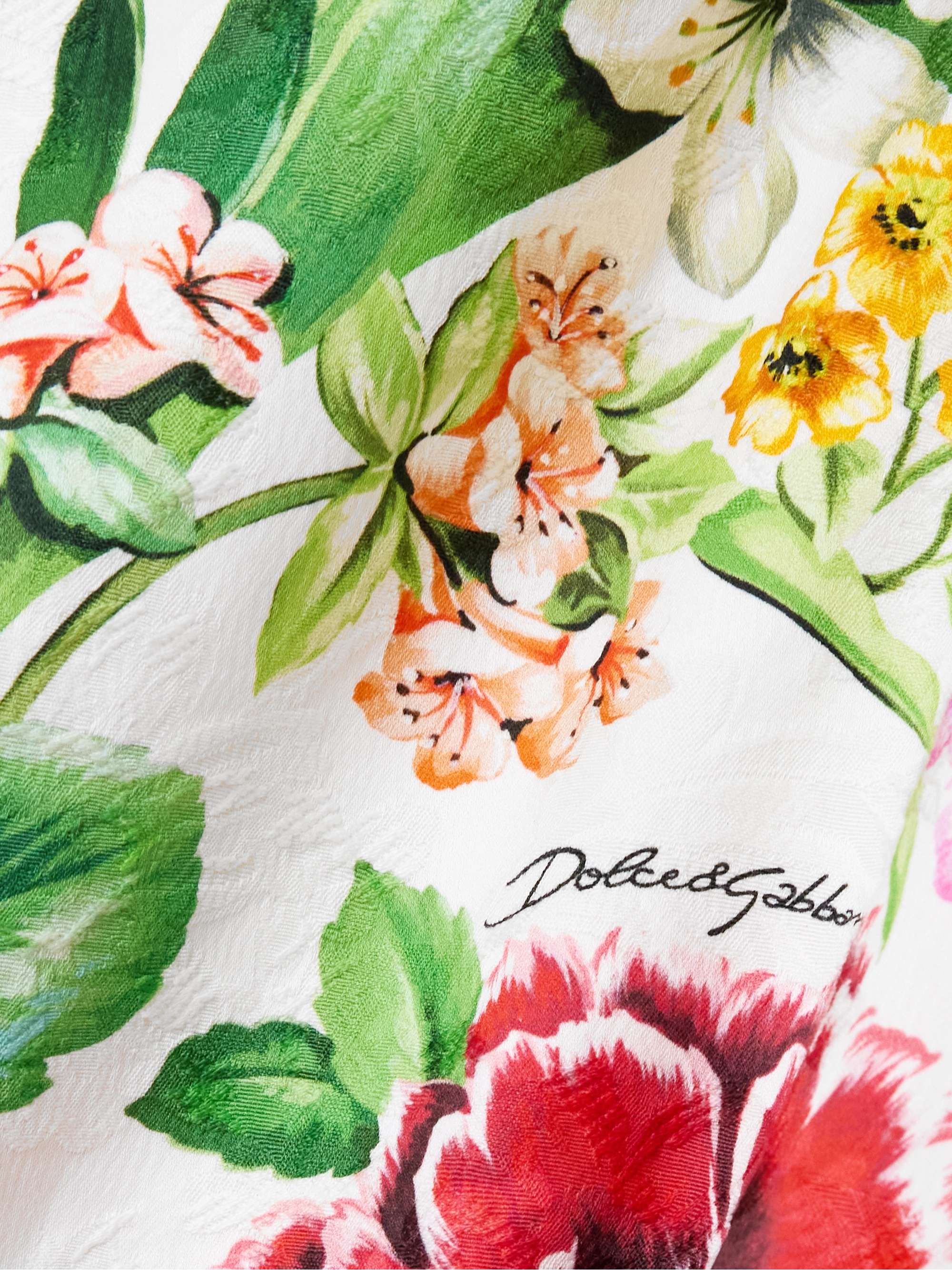 Floral-print cotton-blend jacquard coat view