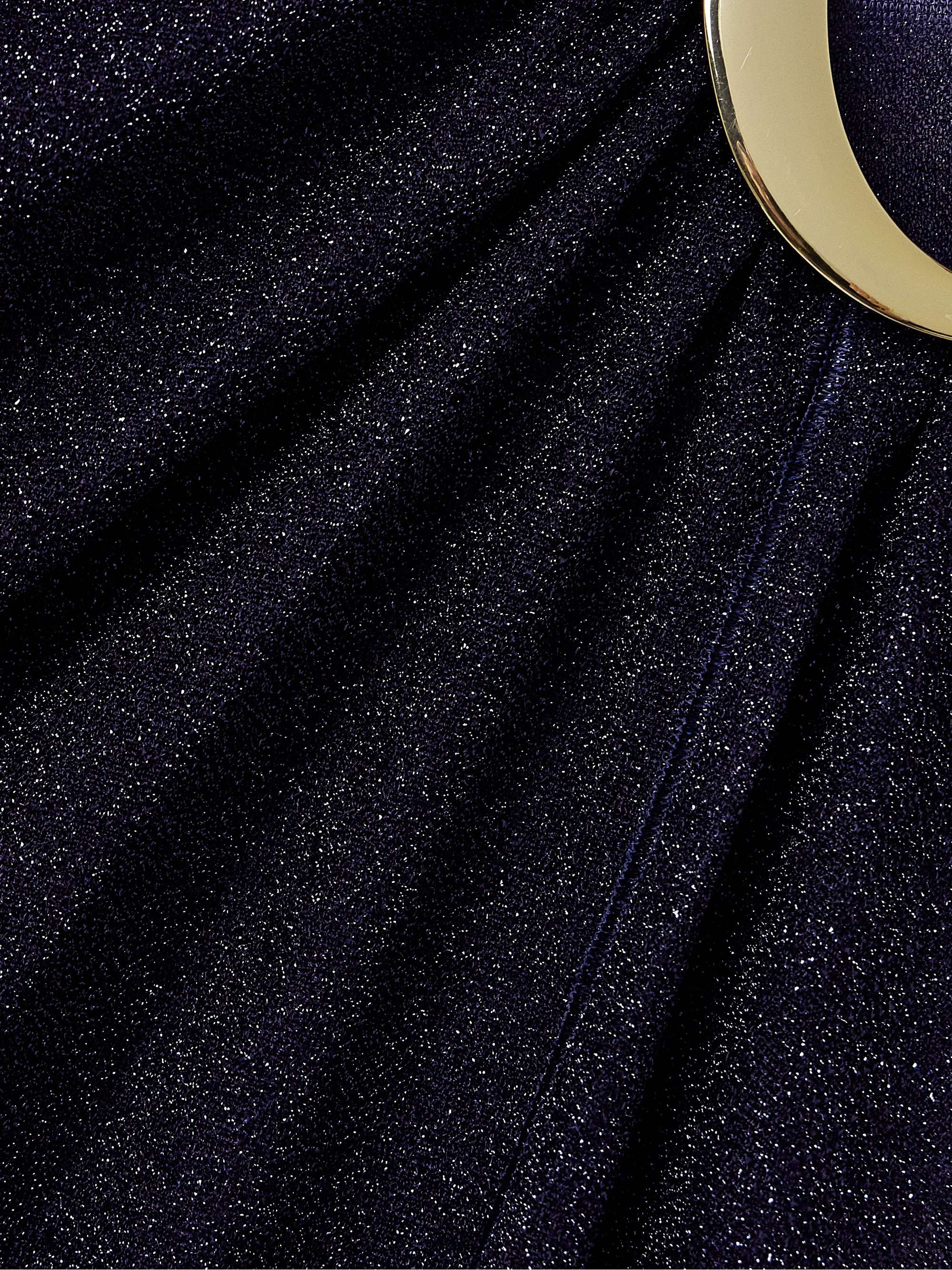 Lumière one-shoulder cutout metallic stretch-knit maxi dress view