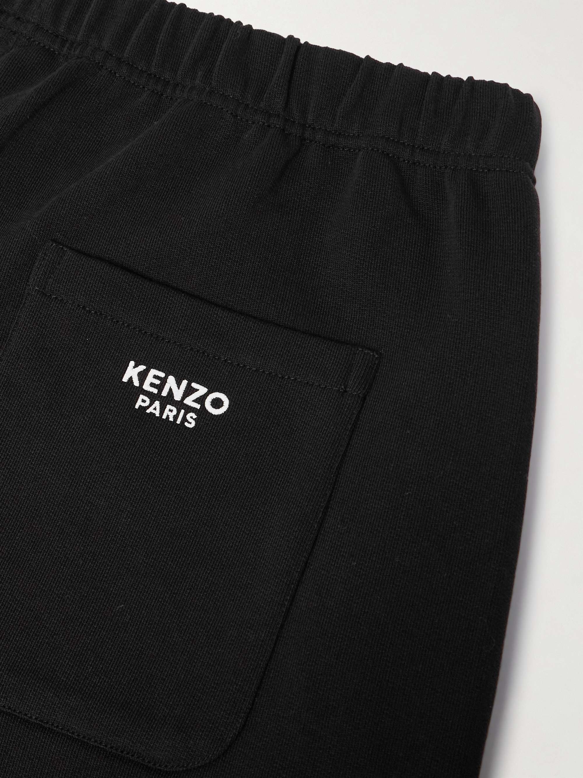 Tapered Logo-Embroidered Appliquéd Cotton-Jersey Sweatpants view