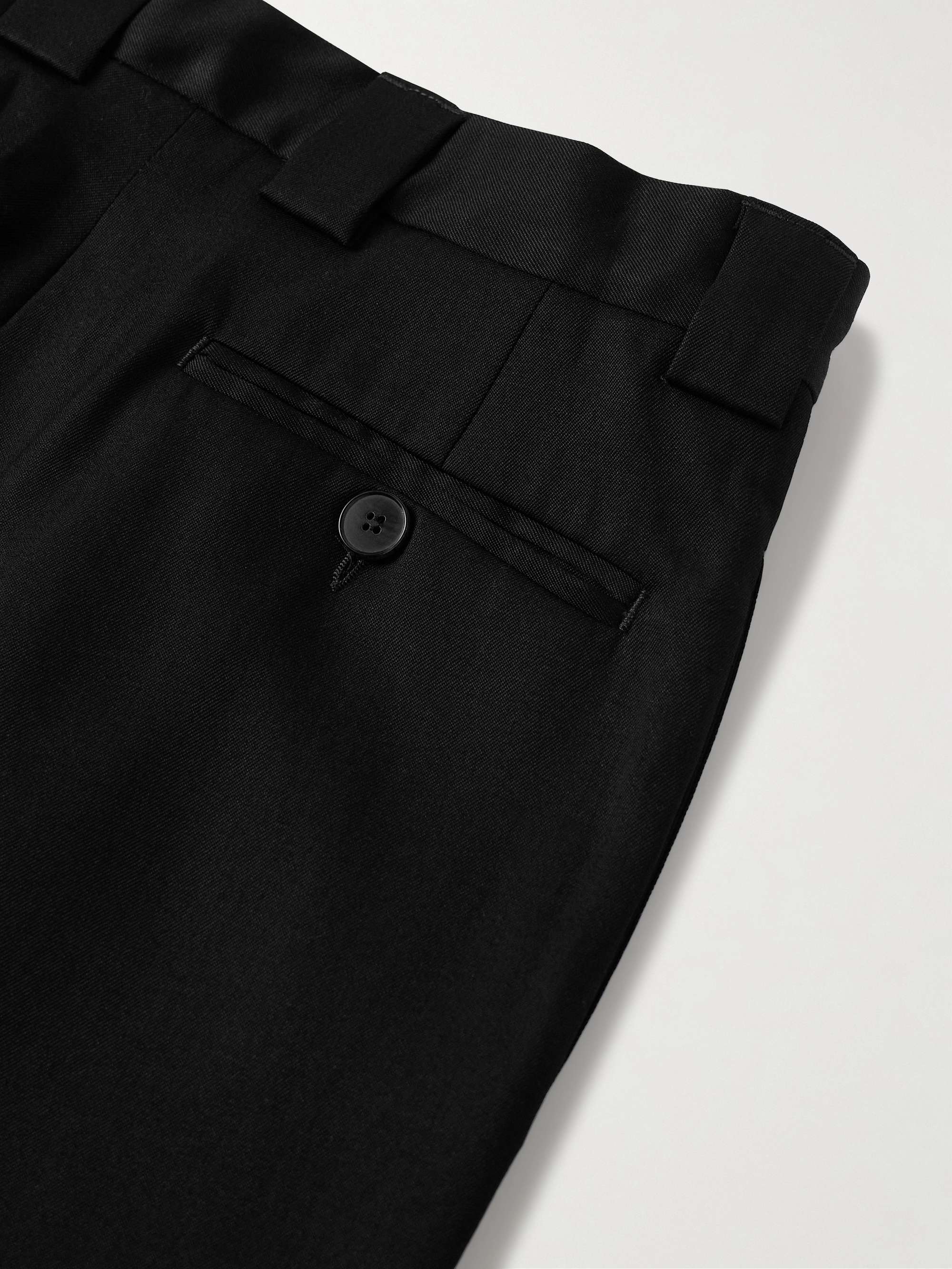 Boiler Room Wide-Leg Pleated Virgin Wool-Gabardine Trousers view