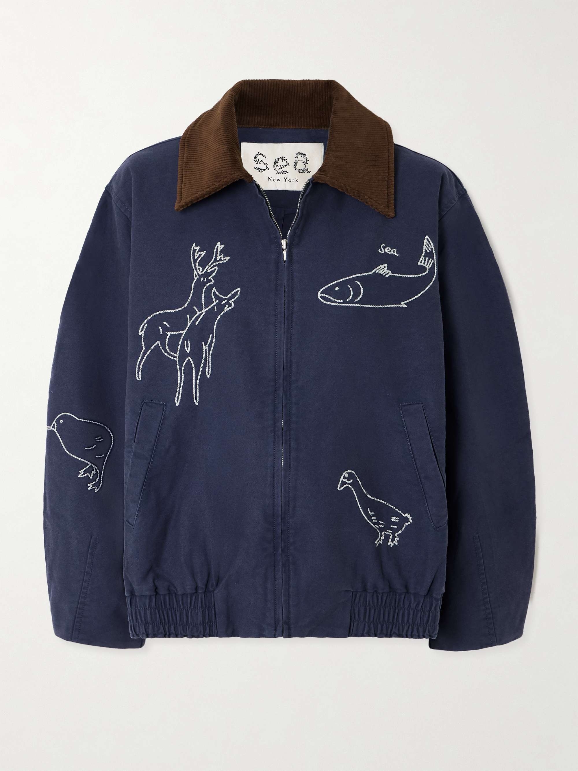 Demi oversized embroidered corduroy-trimmed cotton-canvas jacket hero visual
