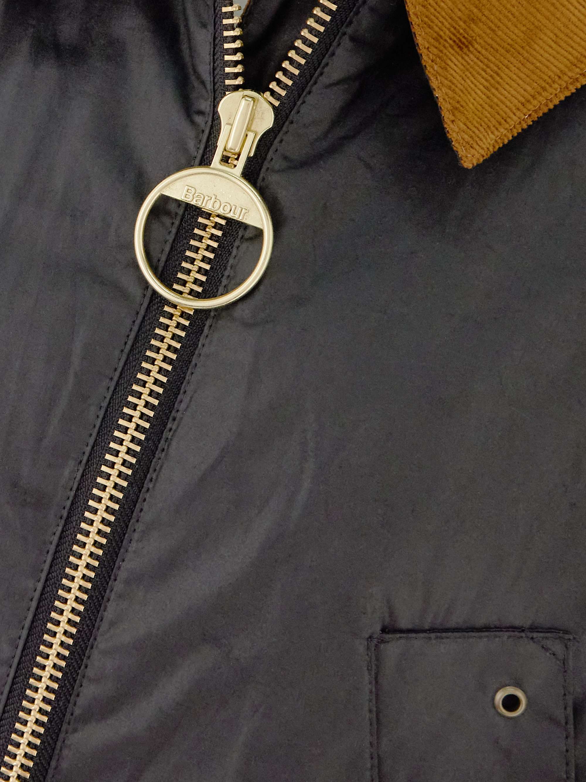 Raelynn corduroy-trimmed waxed-cotton jacket view