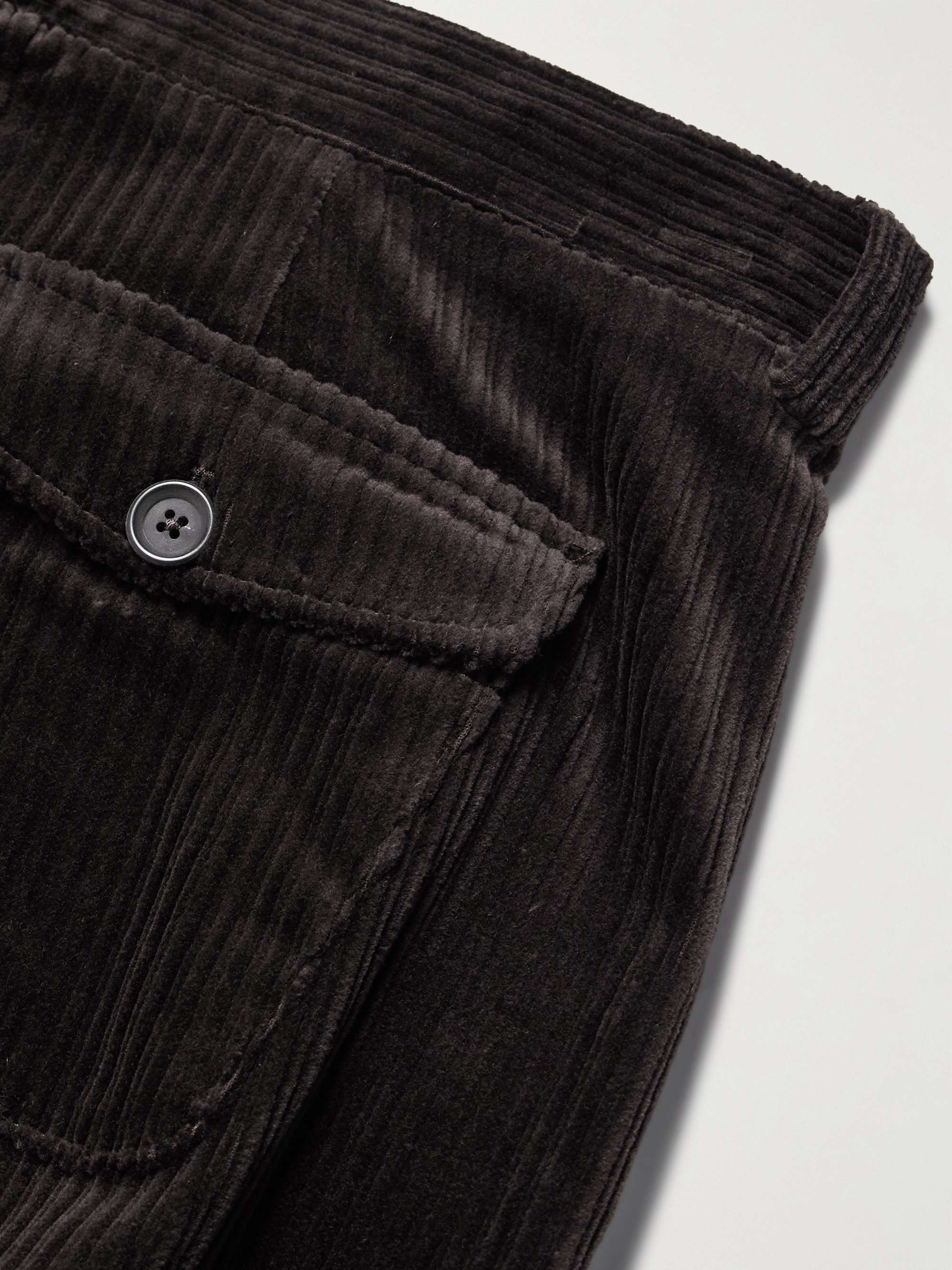 Morton Straight-Leg Pleated Cotton-Blend Corduroy Trousers view