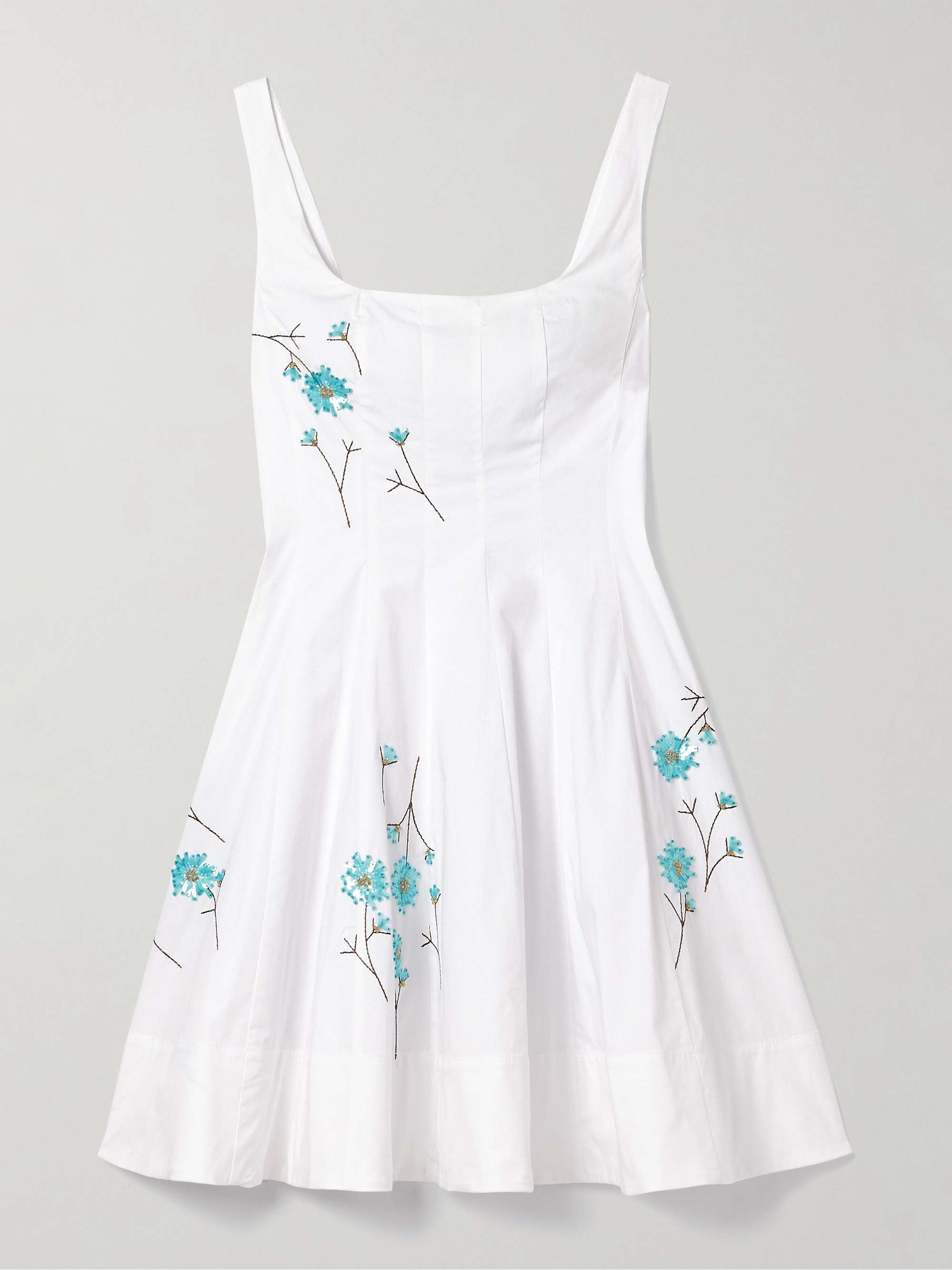 Wells pleated embellished cotton-blend poplin mini dress hero visual