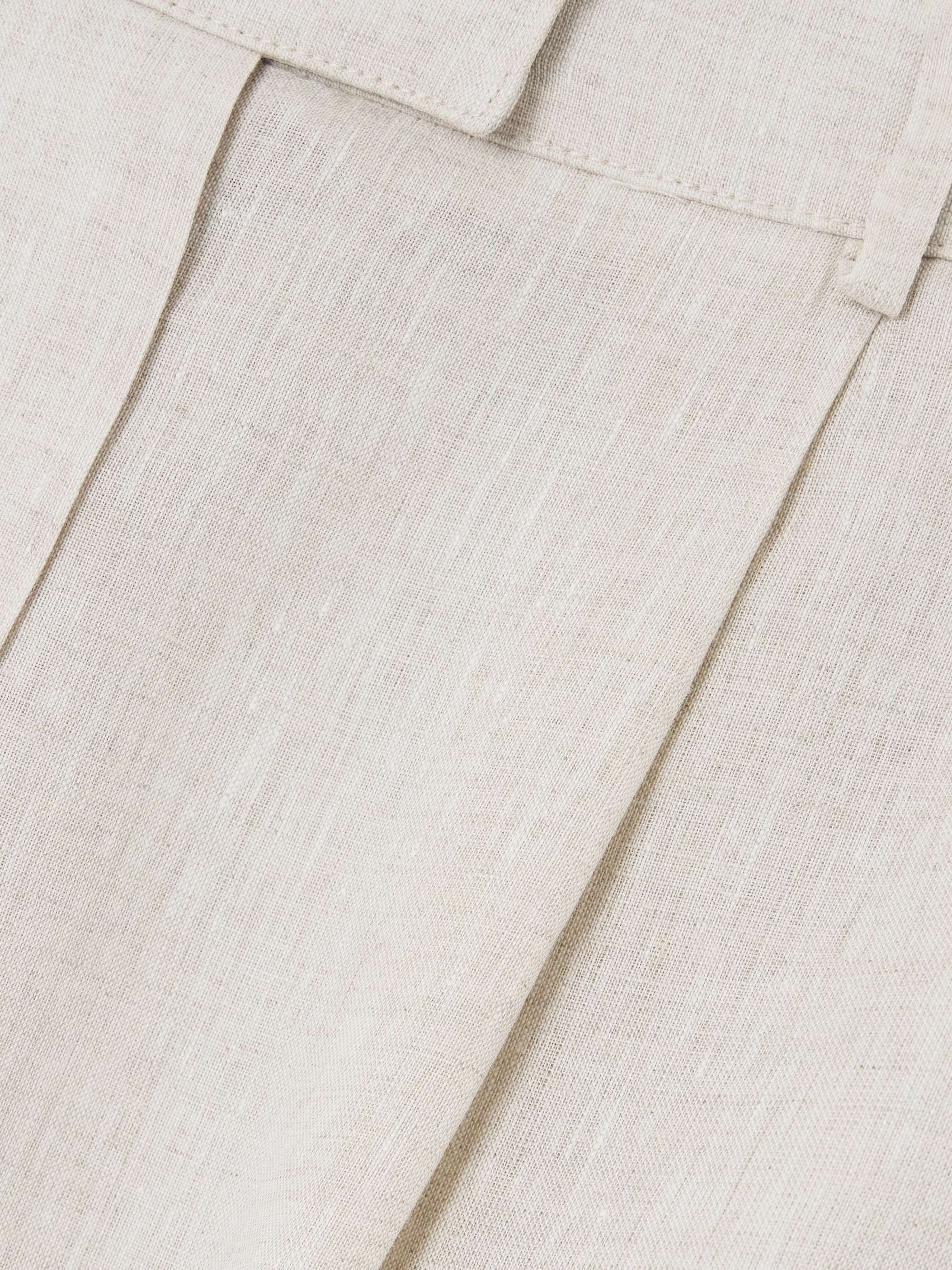 Pleated linen shorts view