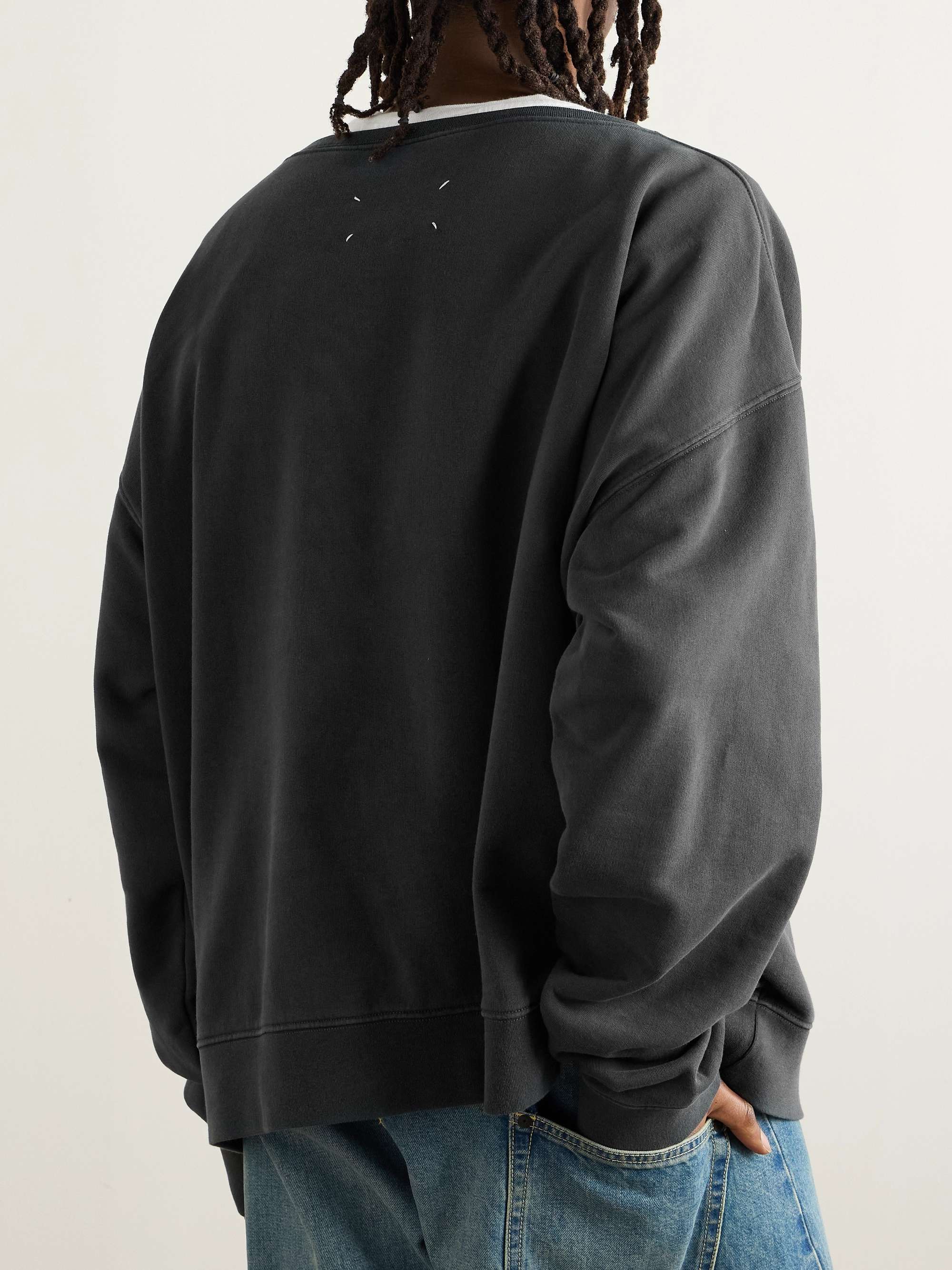 Oversized Logo-Embroidered Cotton-Jersey Sweatshirt view