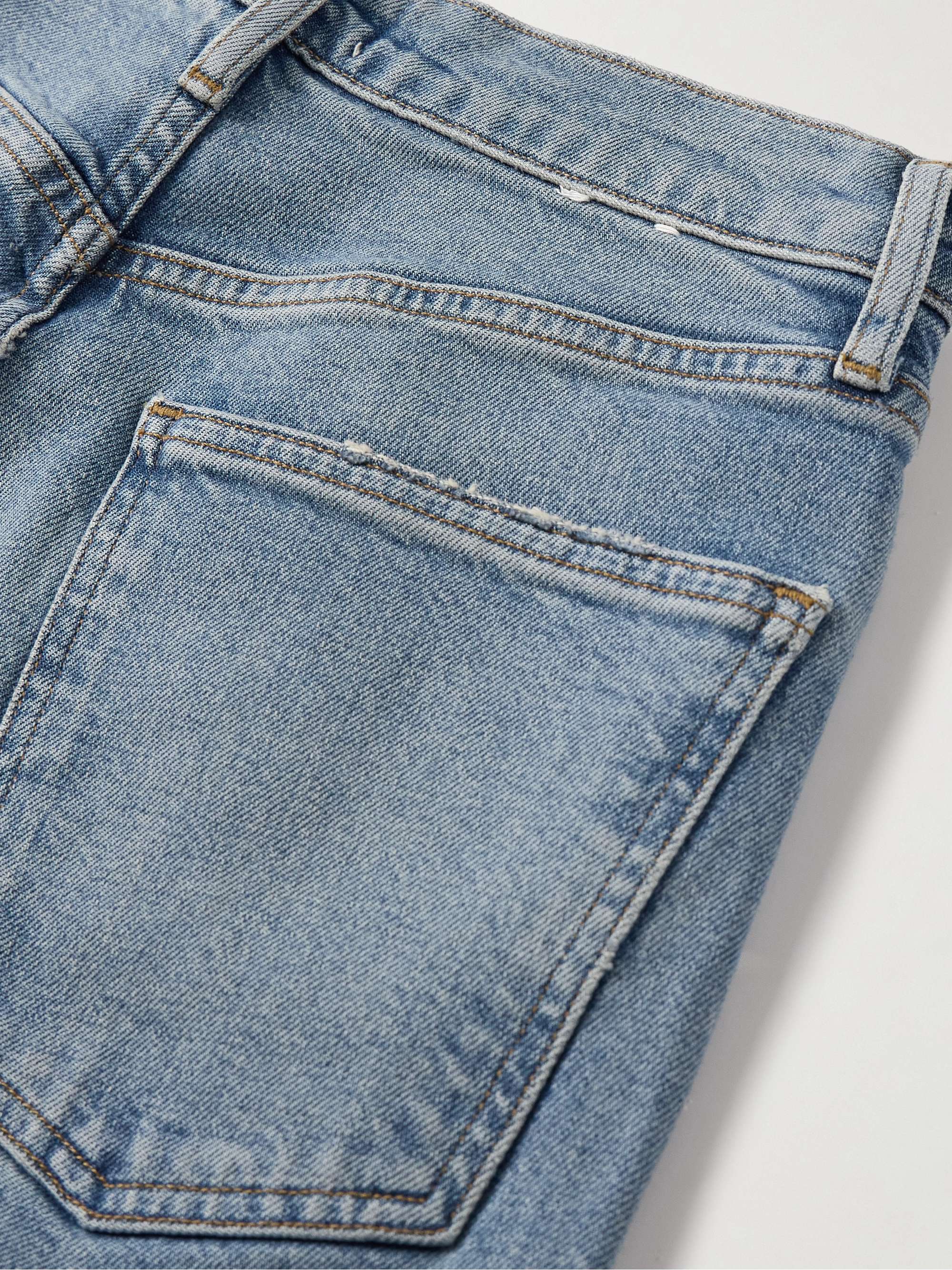 High Rise Stovepipe frayed straight-leg organic jeans view