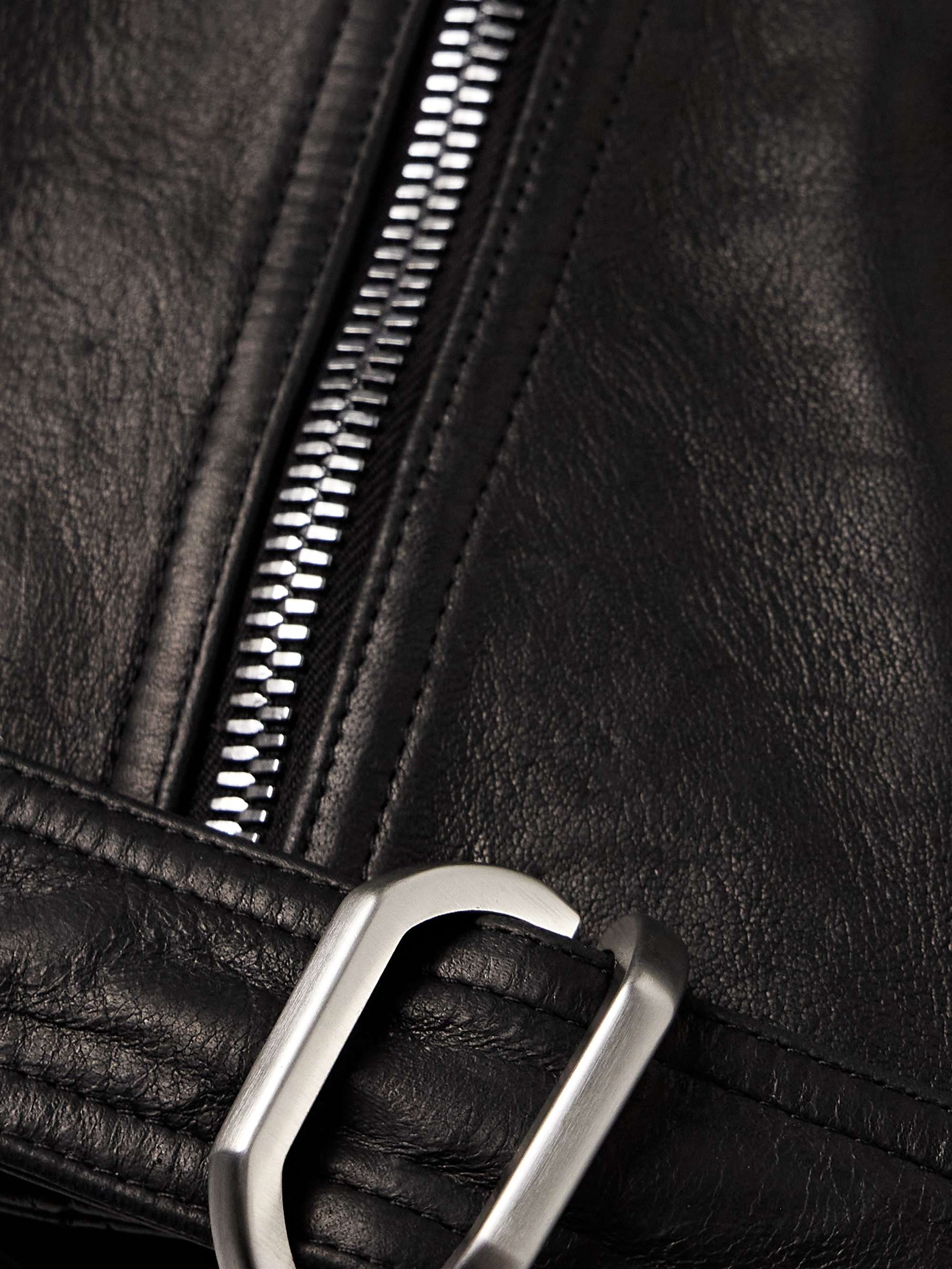 Stooges Cropped Belted Leather Jacket view