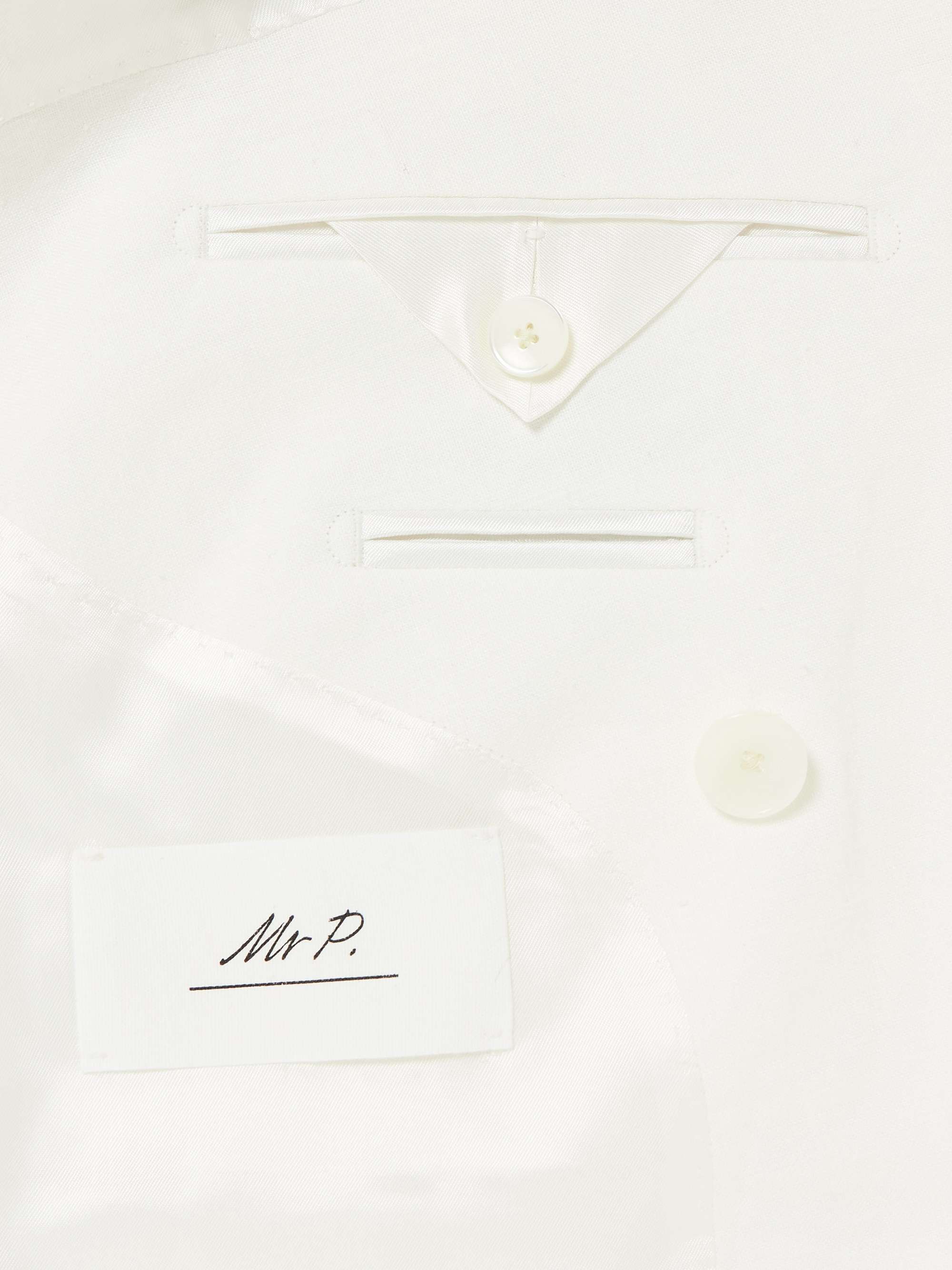 Double-Breasted Linen Tuxedo Jacket view