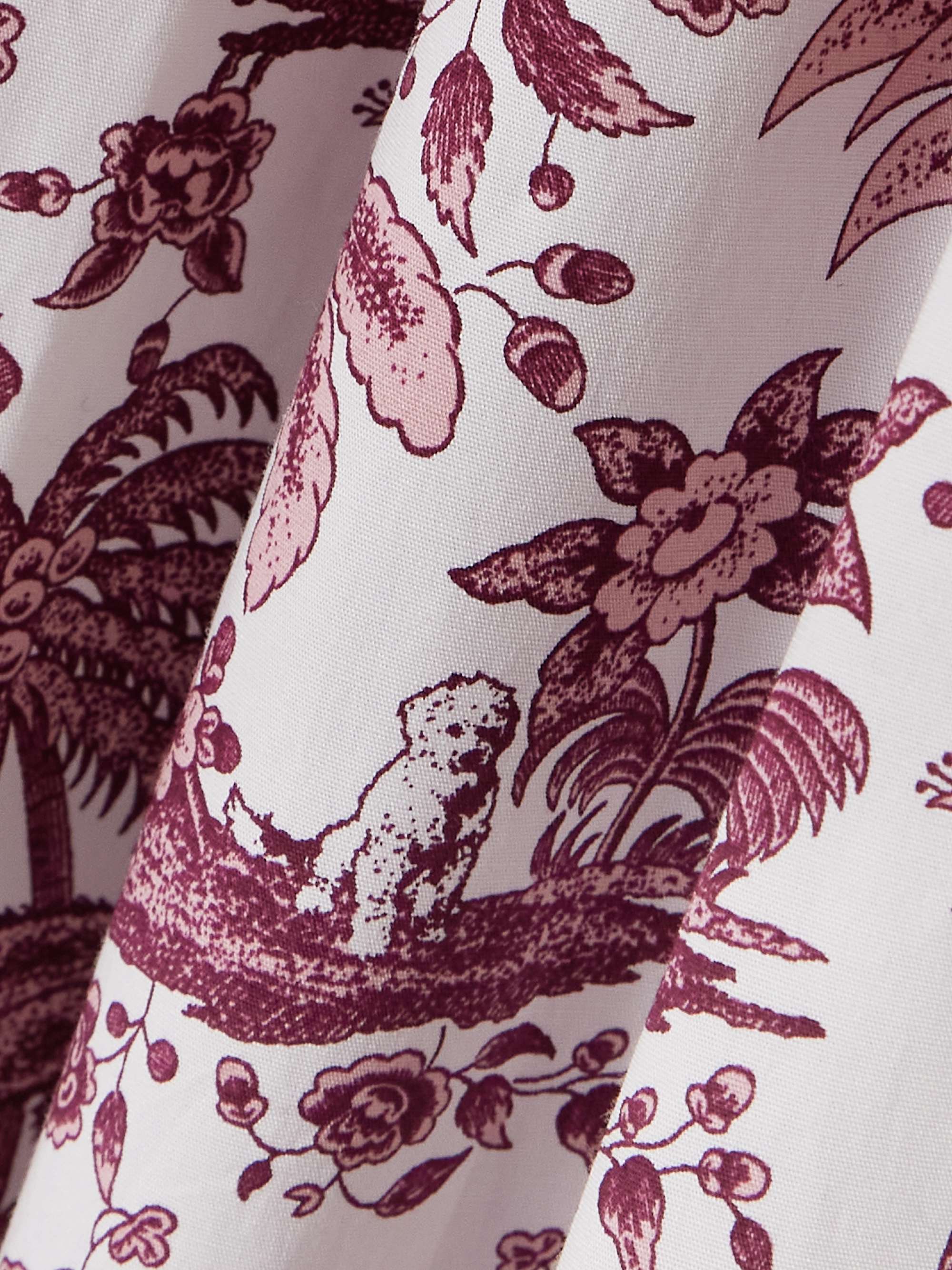 Wells pleated printed cotton-blend poplin midi dress view