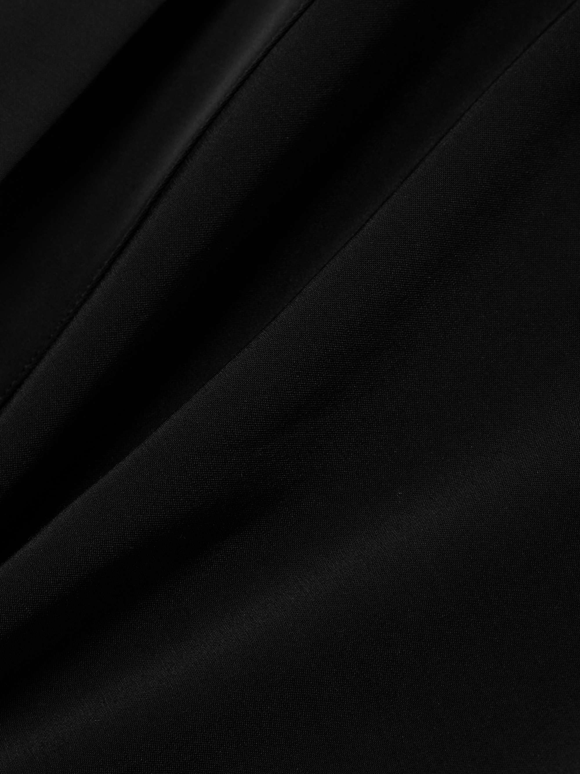 Satin-trimmed crepe shirt view