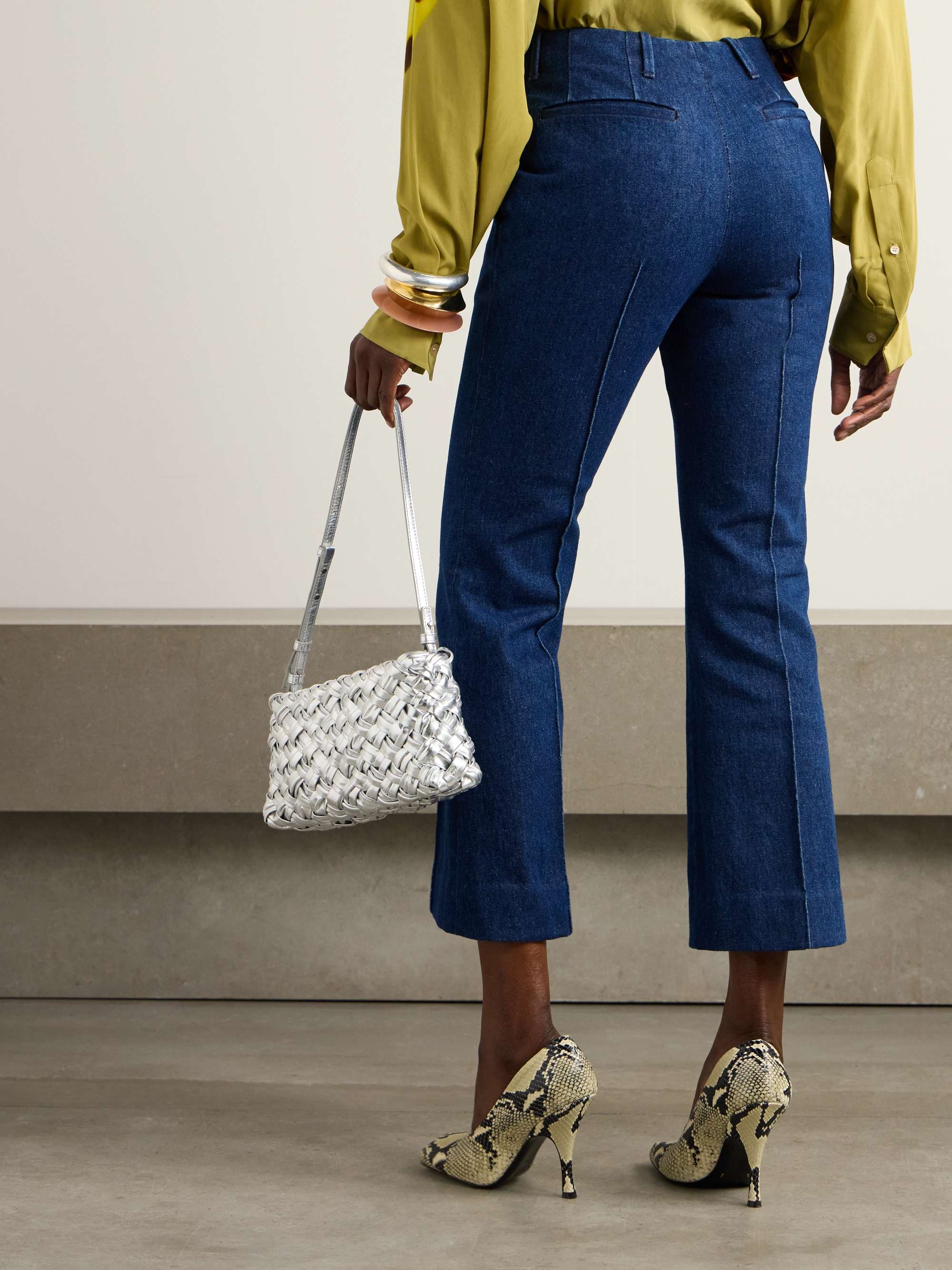 Cropped high-rise flared jeans view