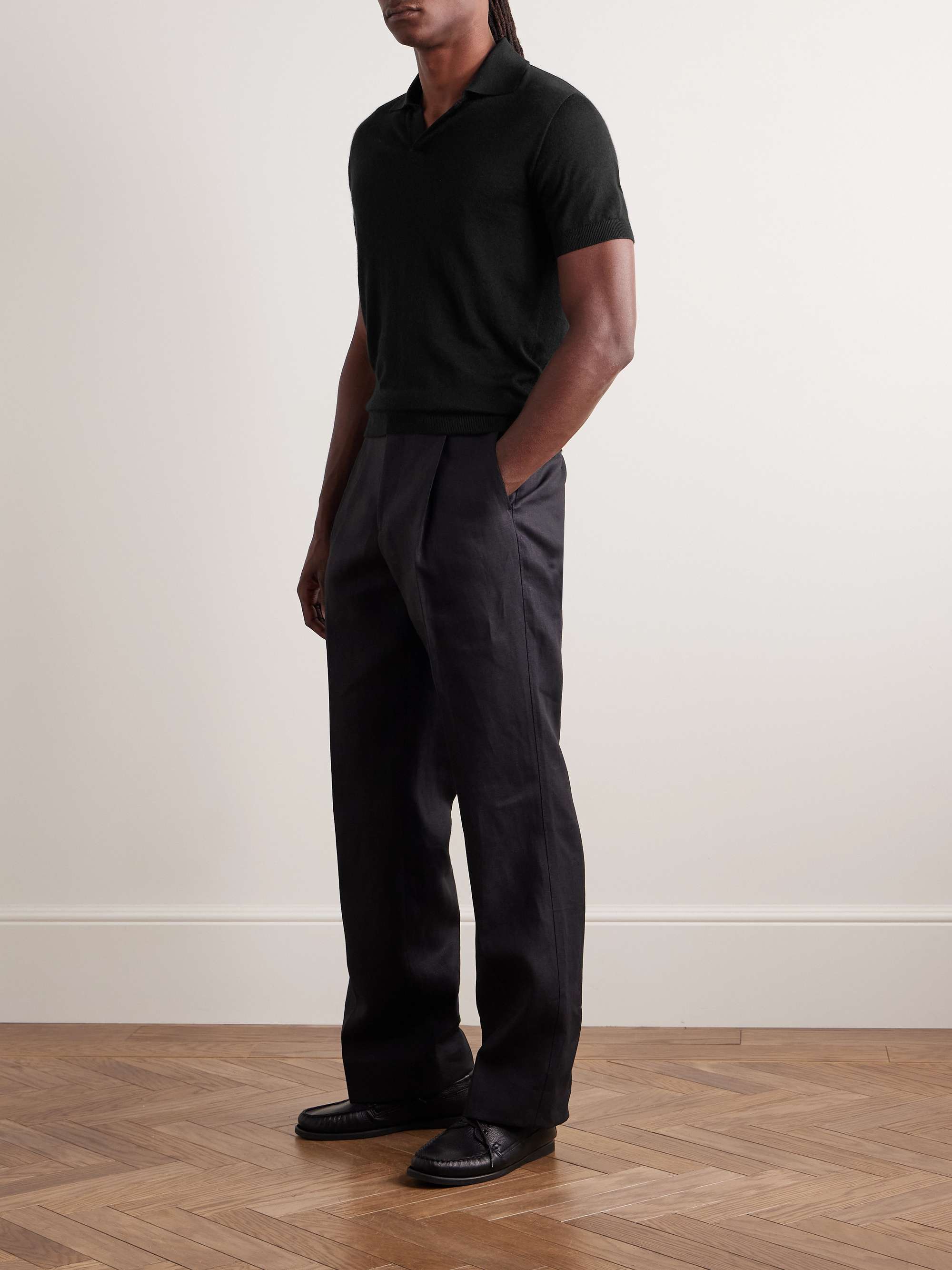 Capell Slim-Fit Cashmere and Silk-Blend Polo Shirt view