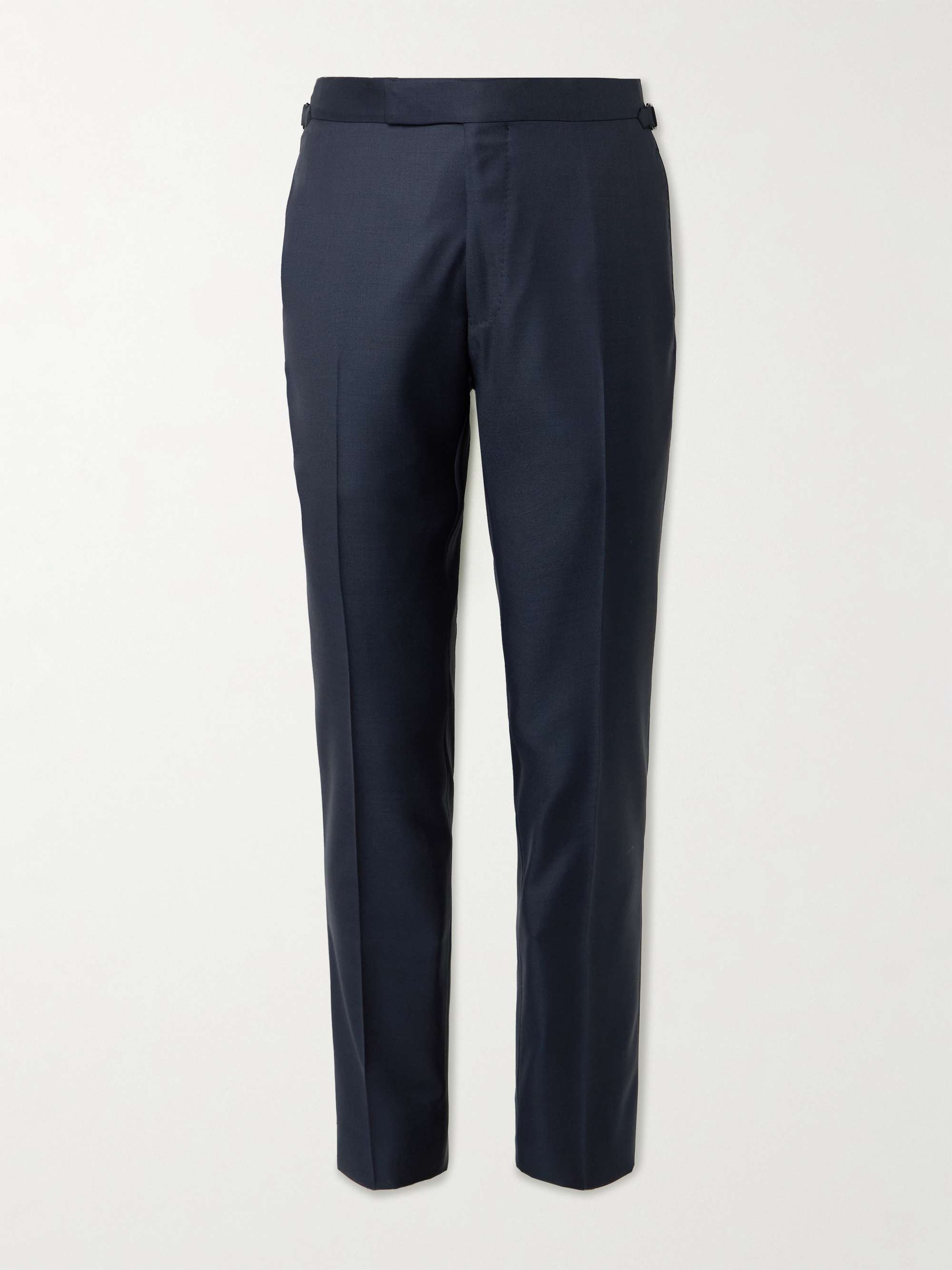 Shelton Straight-Leg Sharkskin Wool Trousers hero visual