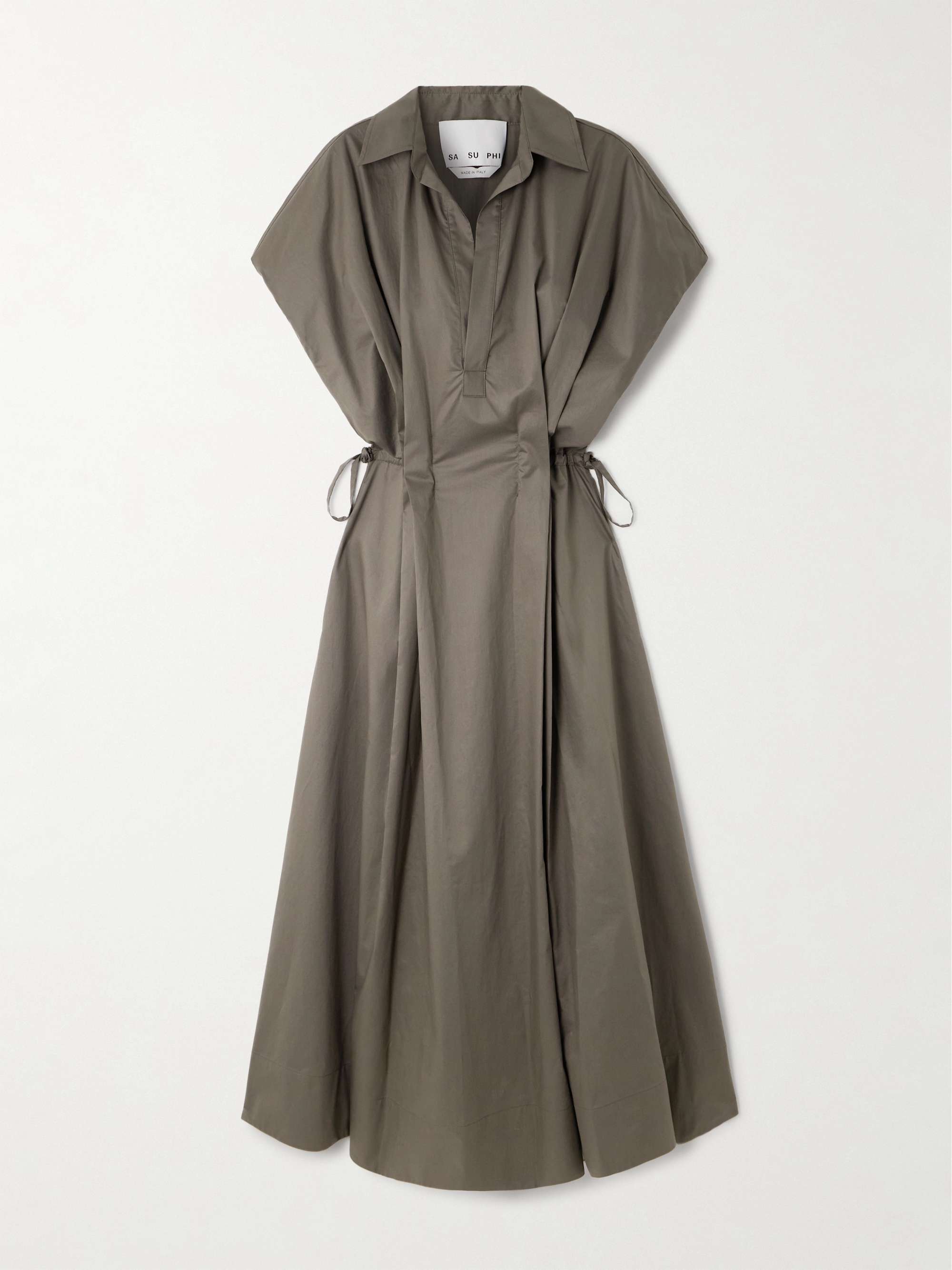 Giulia pleated cotton-poplin midi shirt dress hero visual