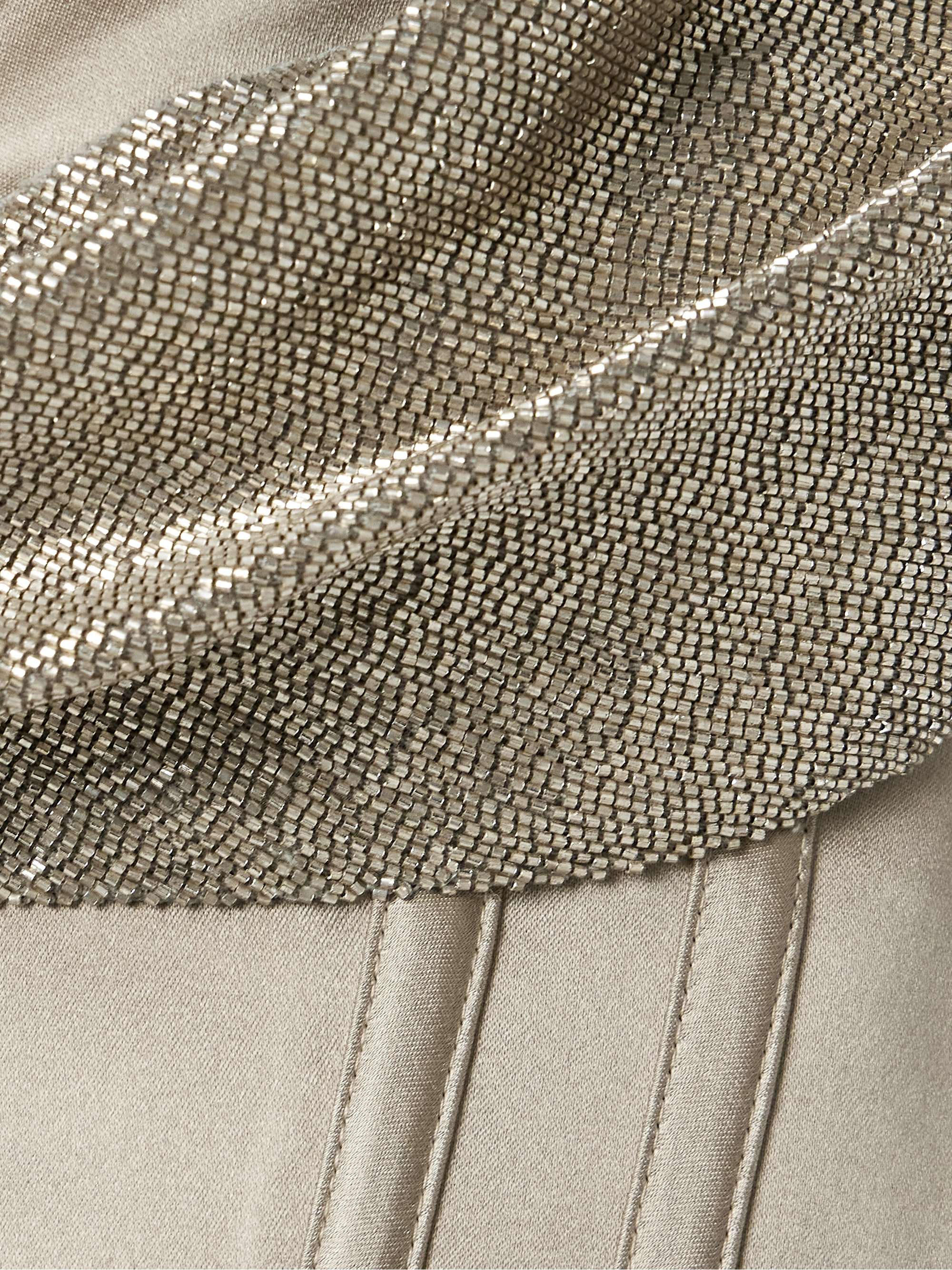 Salon bead-embellished silk-satin bustier top view