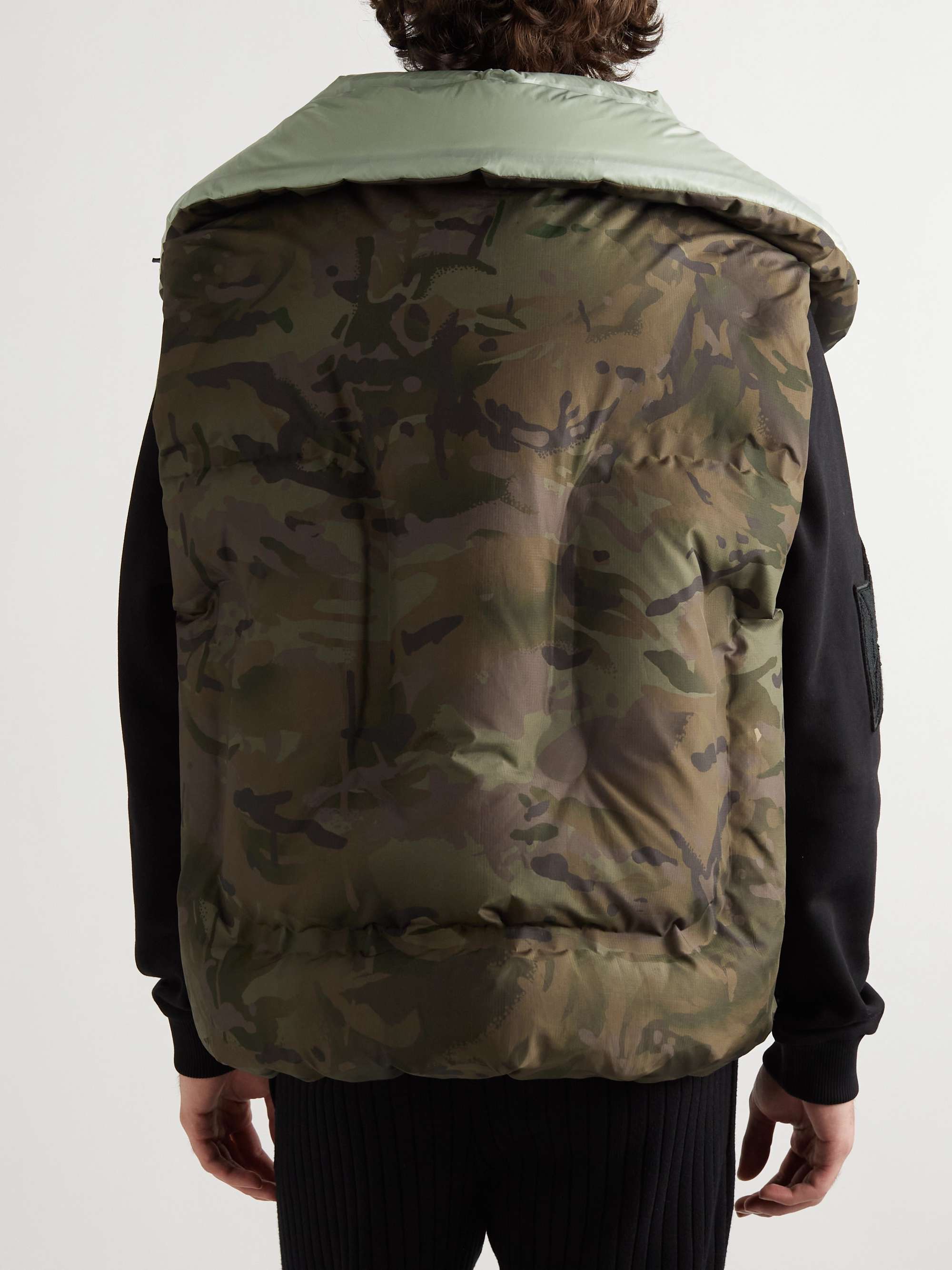 + Dingyun Zhang Zadena Reversible Logo-Appliquéd Quilted Ripstop Down Gilet view
