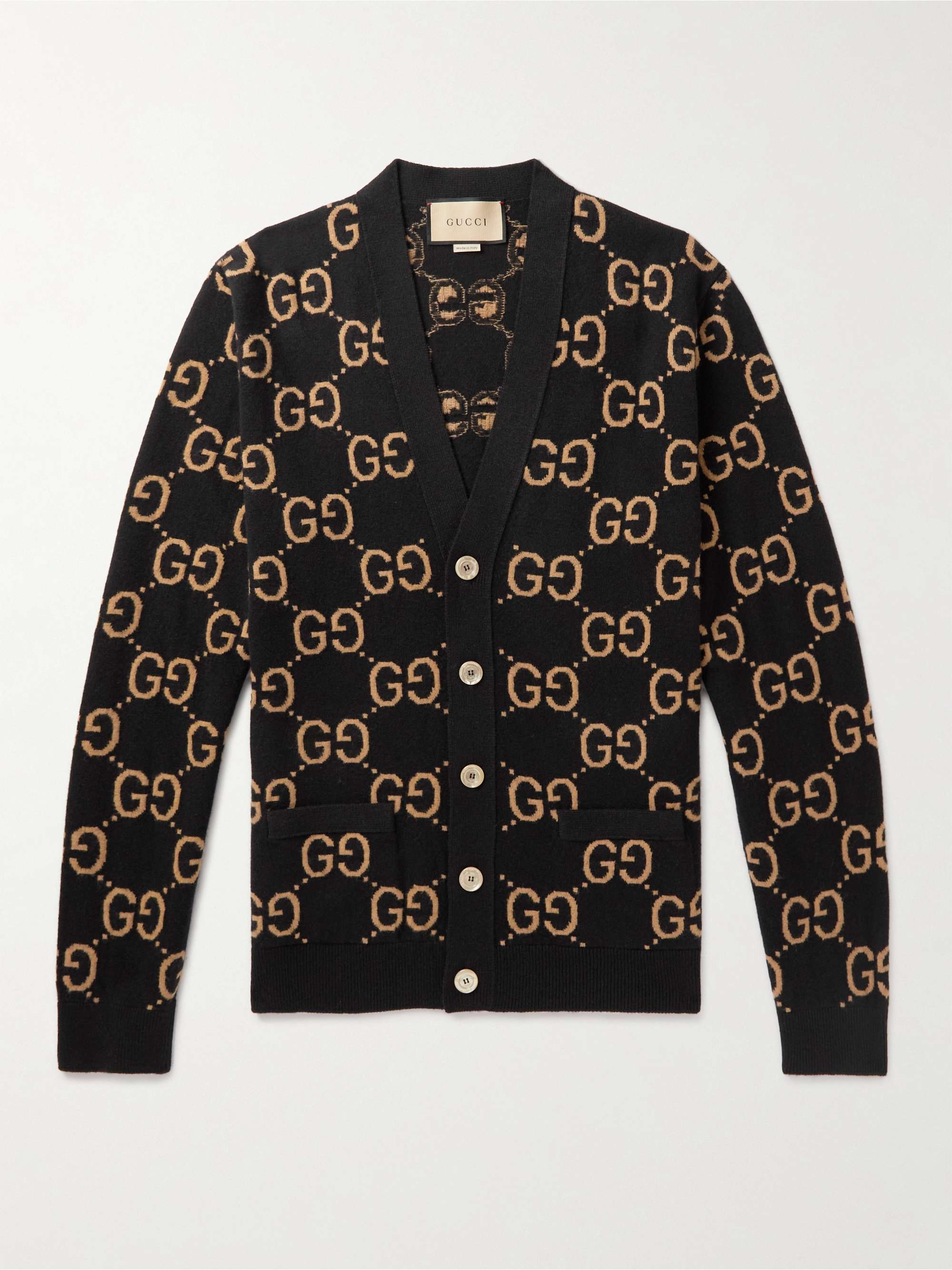 Monogrammed Wool-Jacquard Cardigan hero visual