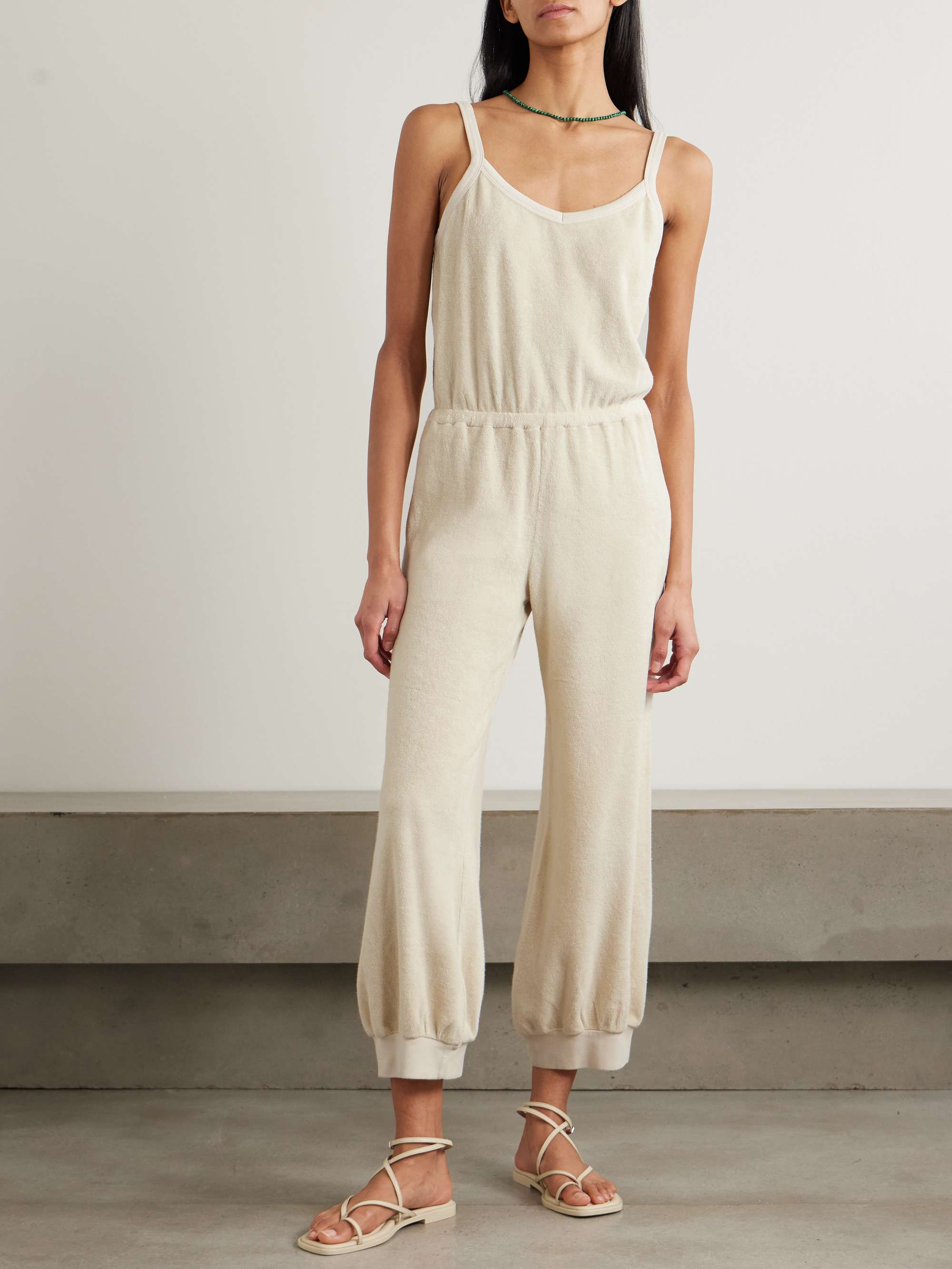 Giorgi cropped cotton-blend terry jumpsuit view