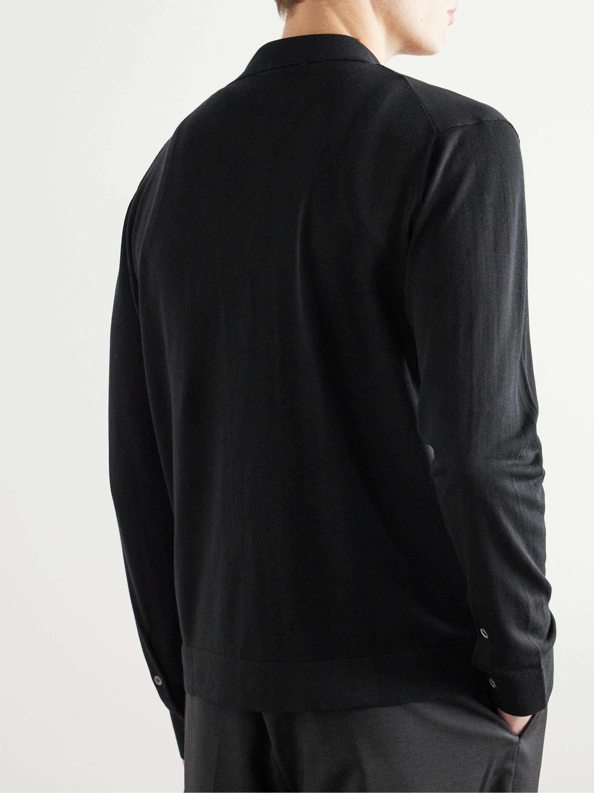 Keaton Camp-Collar Lyocell, Cotton and Silk-Blend Cardigan view