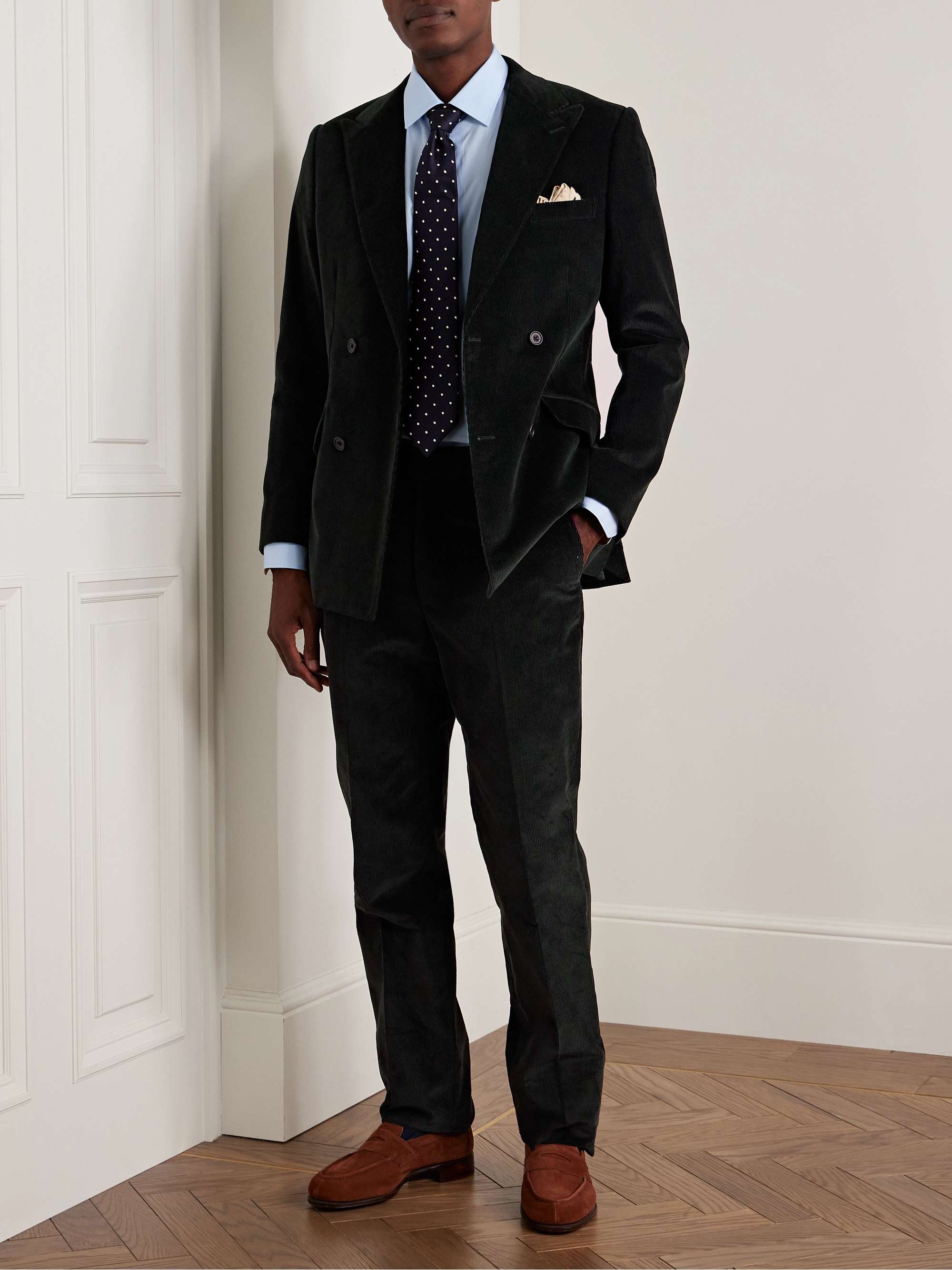 Slim-Fit Straight-Leg Cotton-Corduroy Suit Trousers view