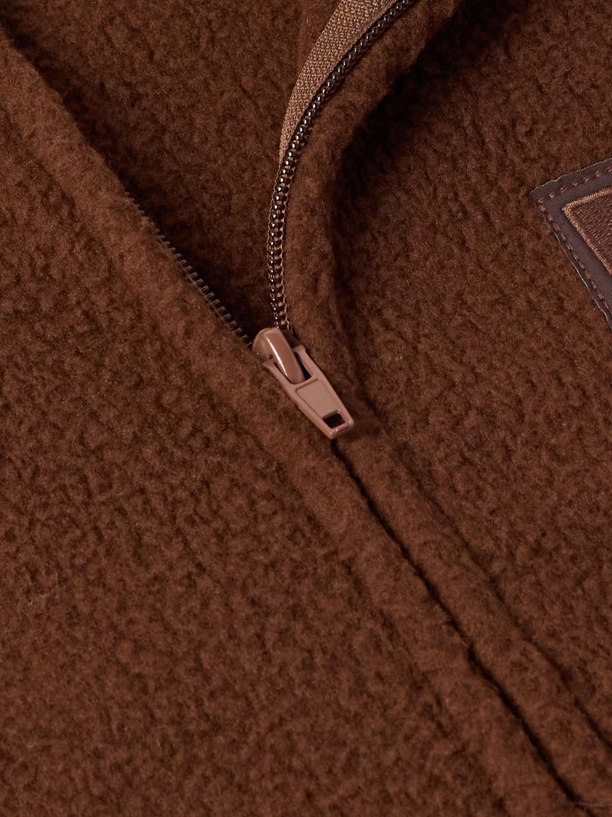 Logo-Appliquéd Shell-Panelled Fleece Jacket view