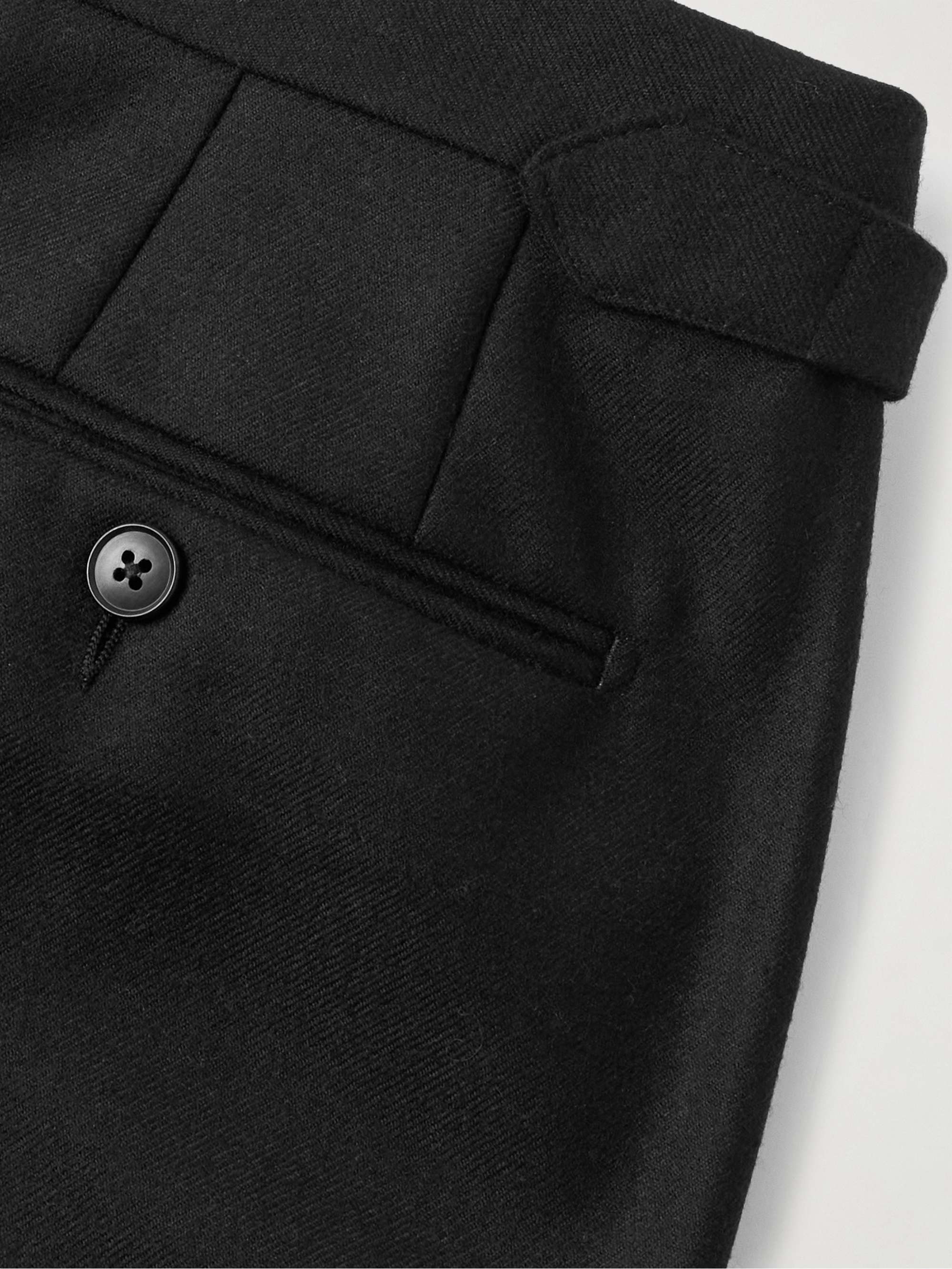 Tapered Pleated Wool-Twill Suit Trousers view
