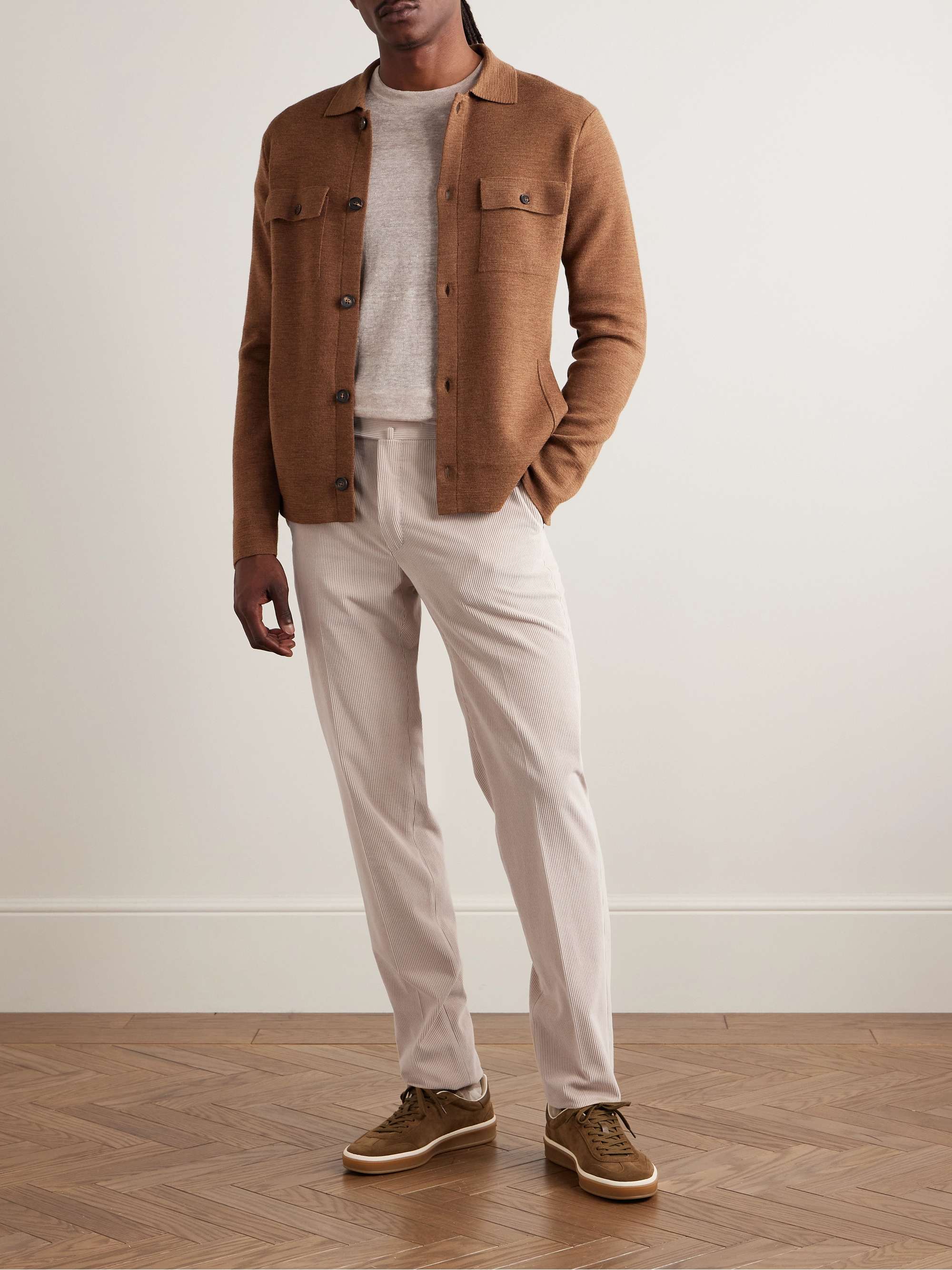Venezia 1951 Tapered Cotton and Cashmere-Blend Corduroy Trousers view
