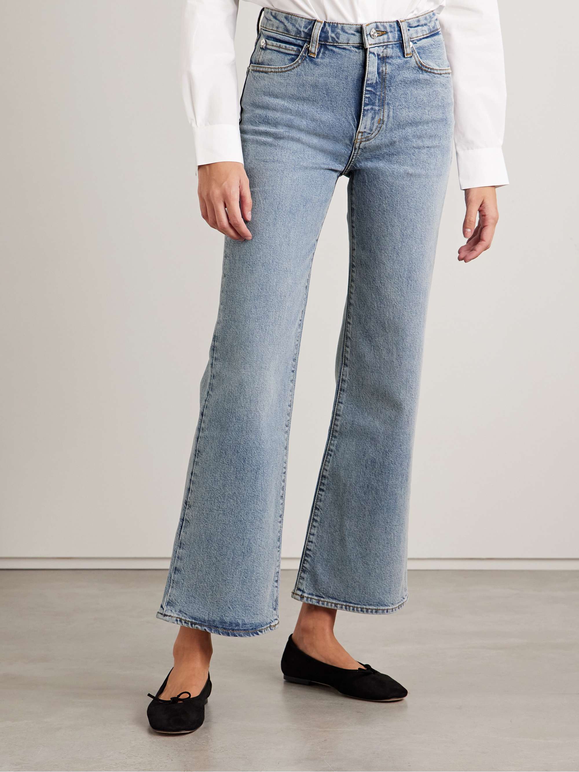The Pixie Arrow cropped high-rise bootcut jeans view