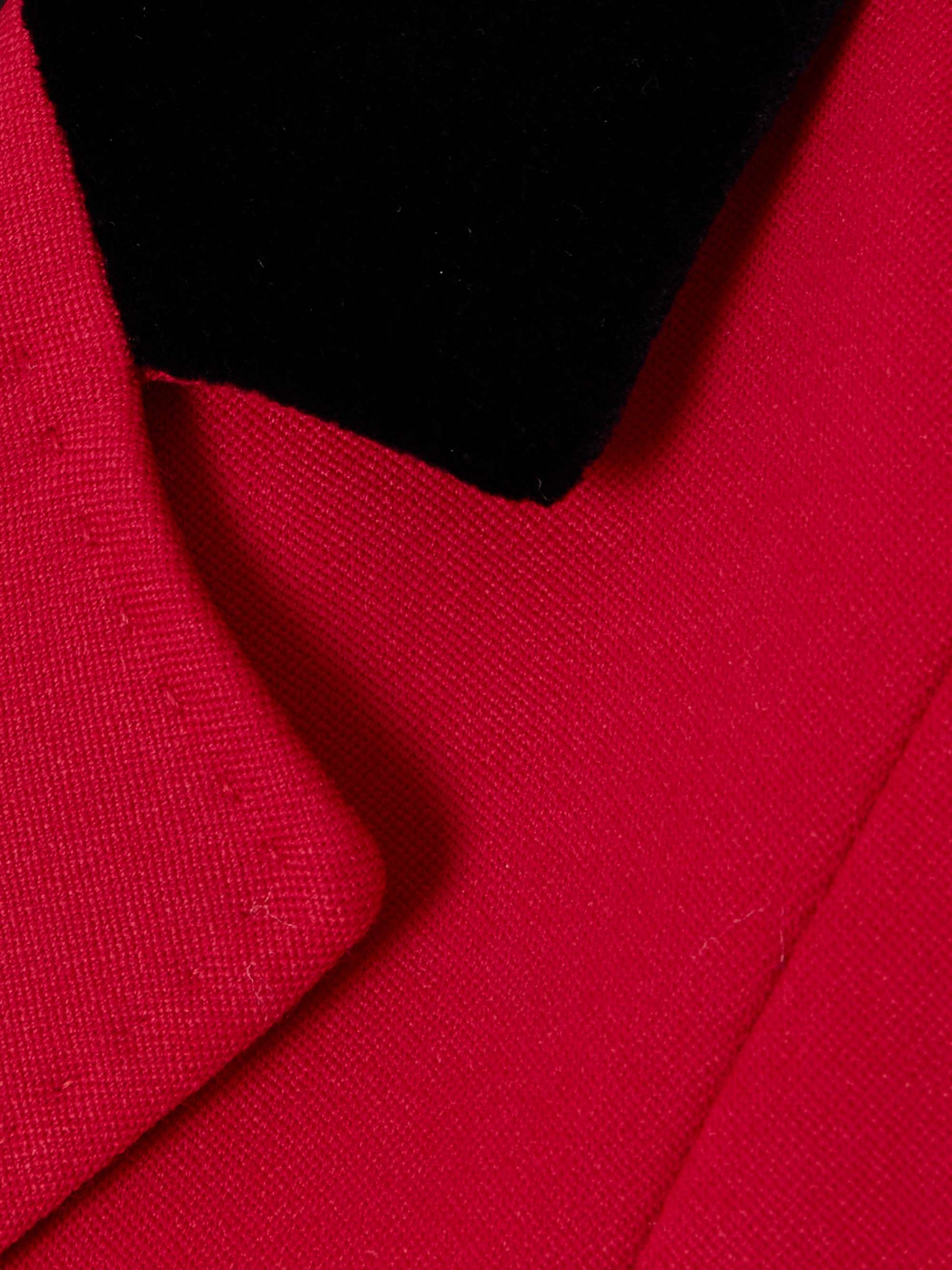 Cotton velvet-trimmed wool-blend grain de poudre blazer view