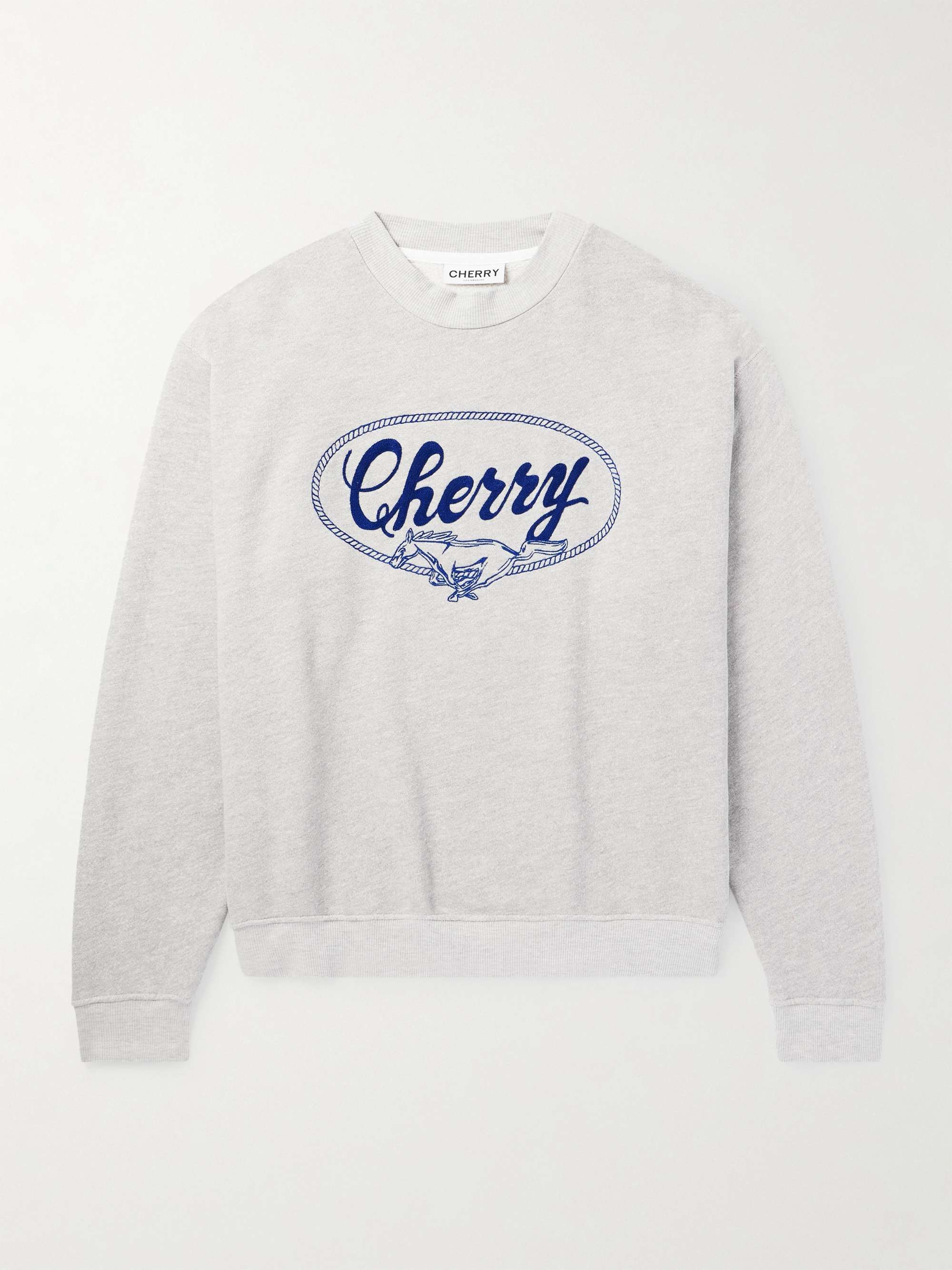 Horse Power Logo-Embroidered Garment-Dyed Cotton-Jersey Sweatshirt hero visual