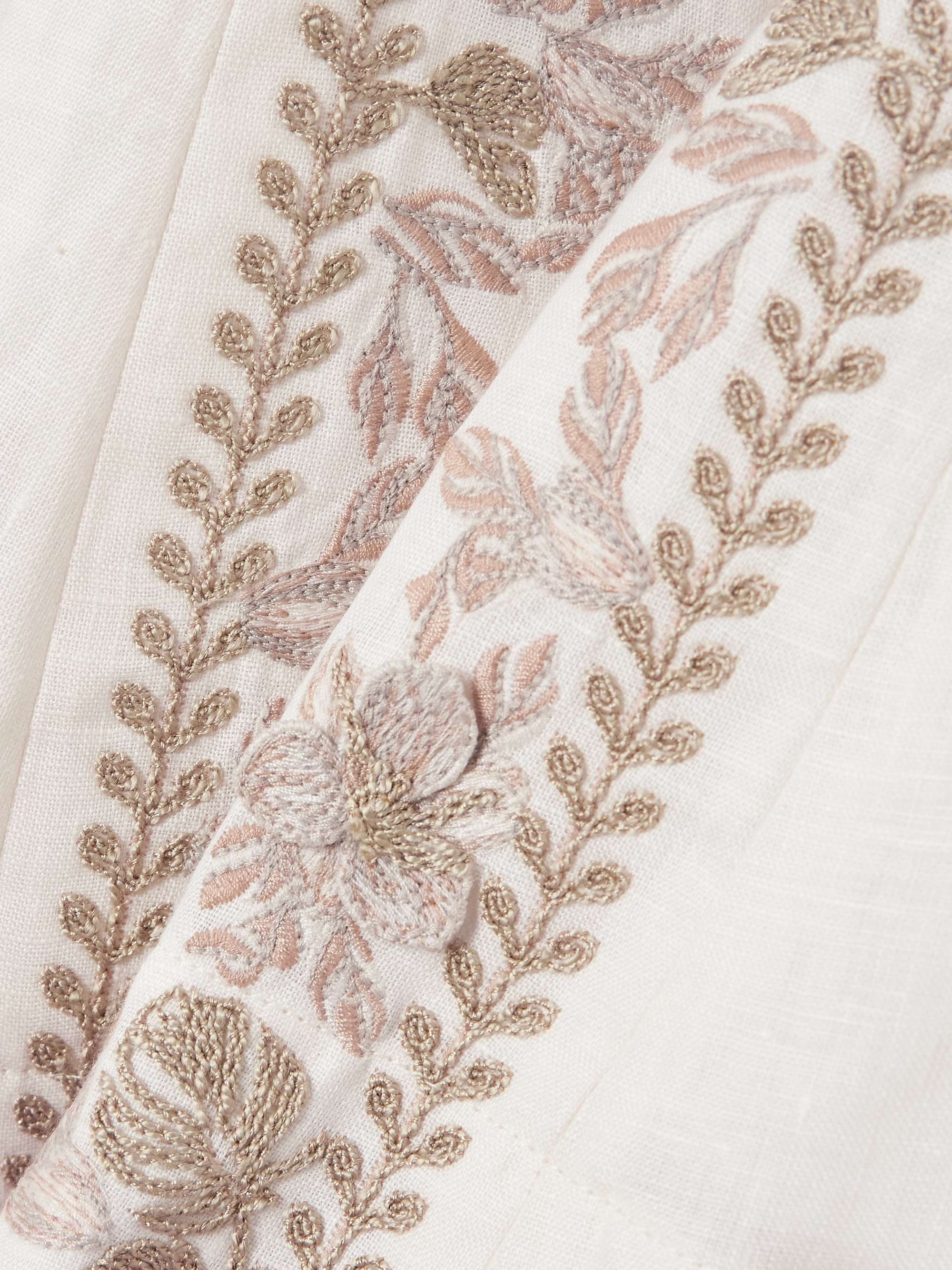 Embroidered linen mini dress view