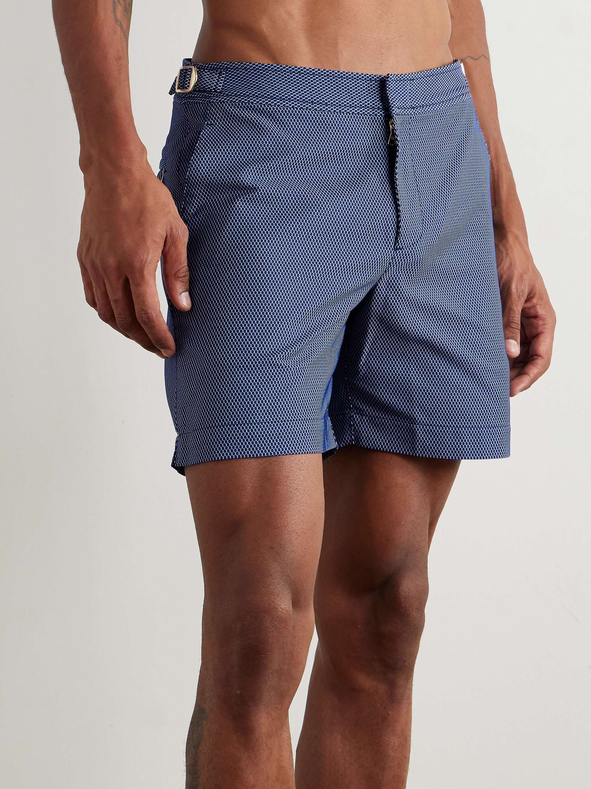 Bulldog Straight-Leg Mid-Length Jacquard Swim Shorts view