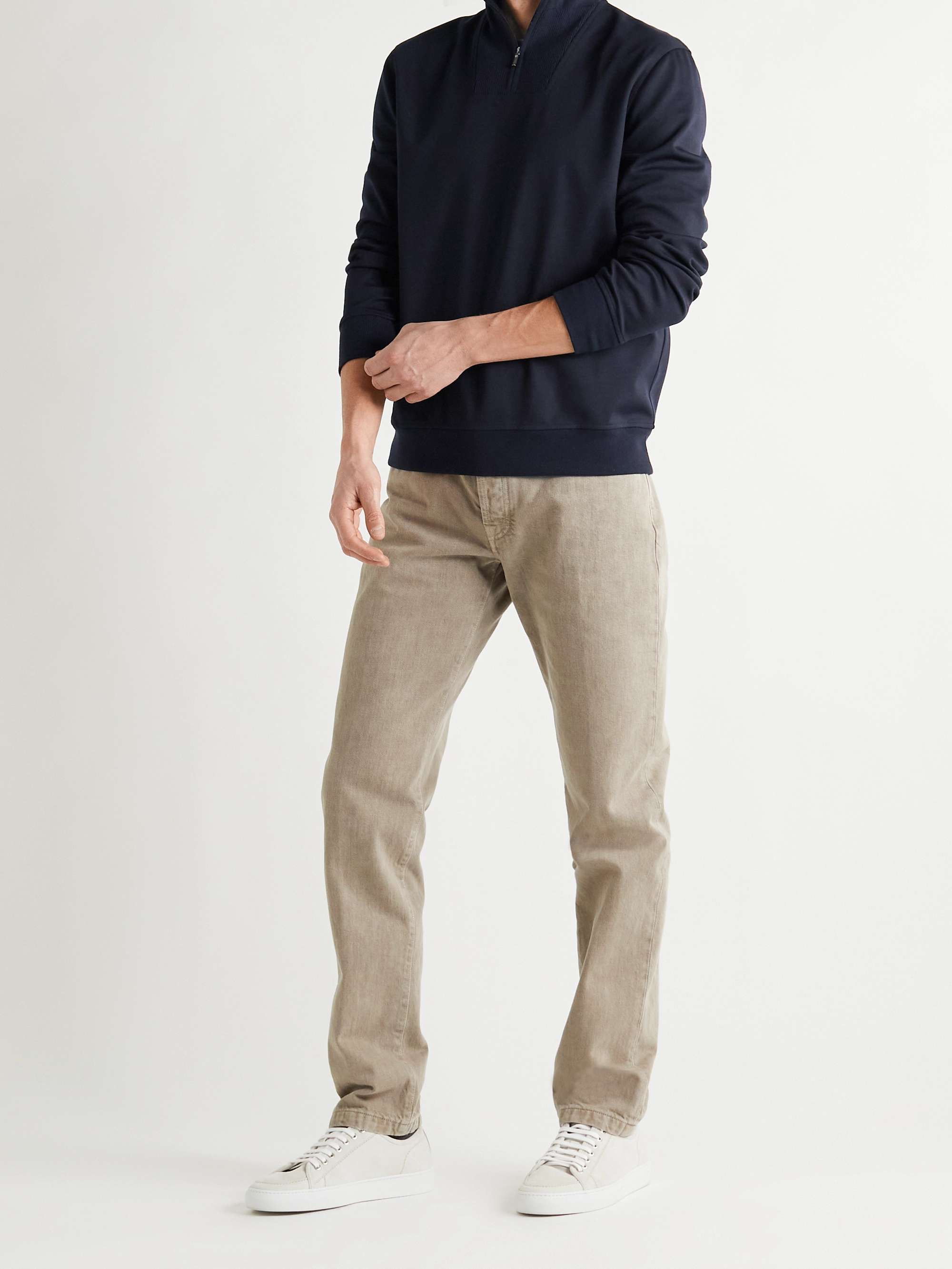 Virgin Wool-Blend Half-Zip Sweater view