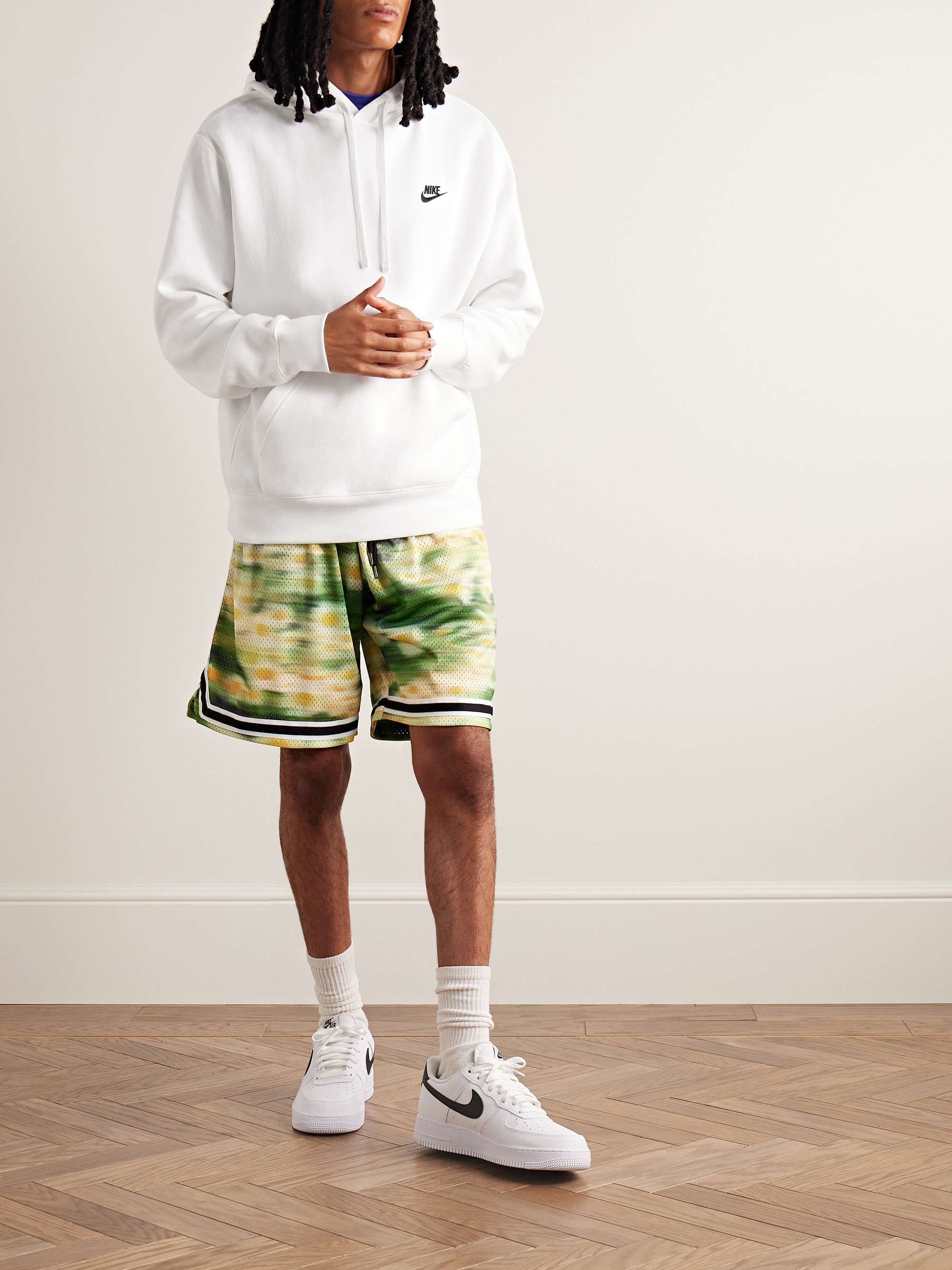 Sportswear Club Logo-Embroidered Cotton-Blend Jersey Hoodie view