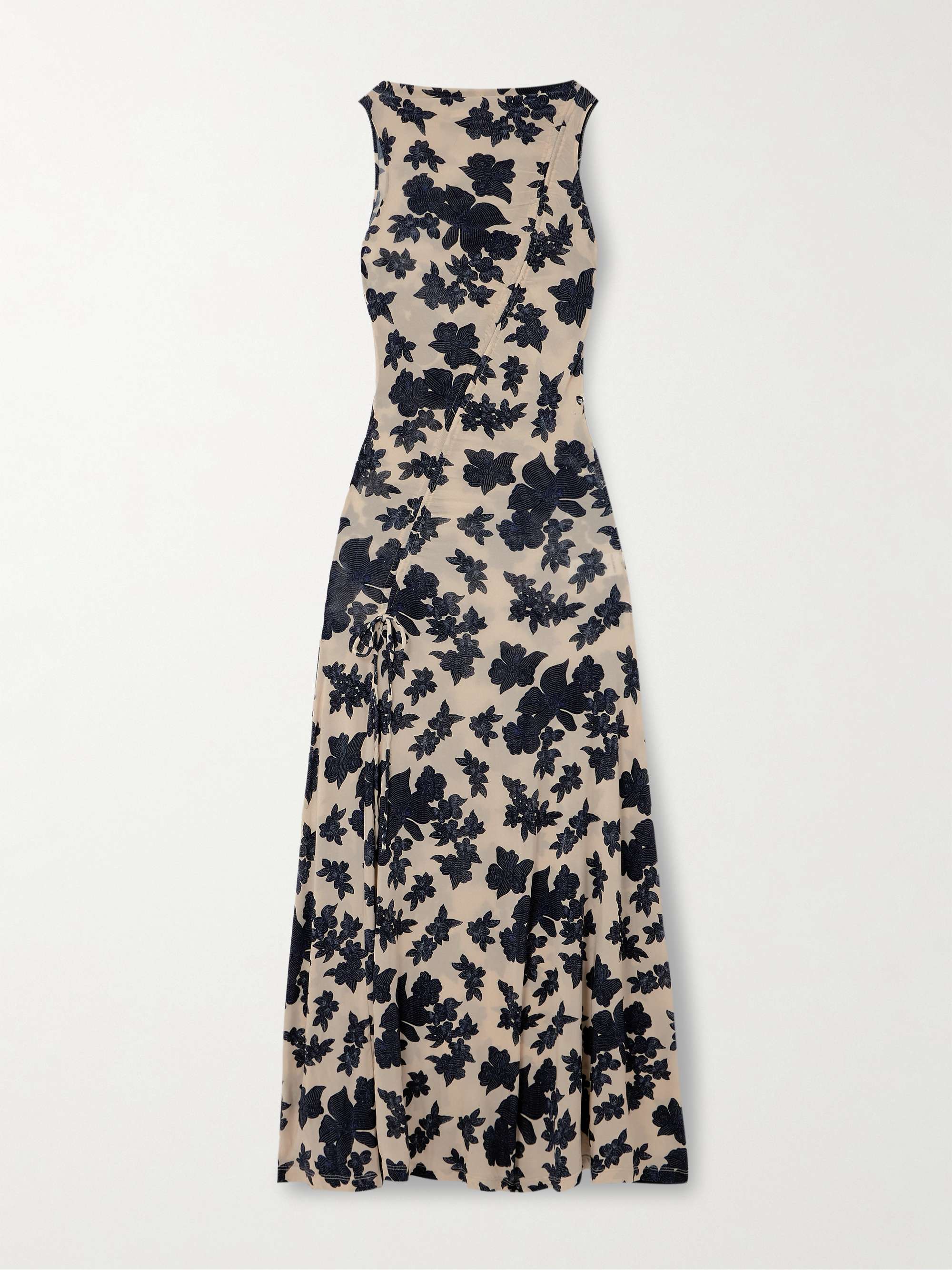 Natalia pleated floral-print stretch-jersey maxi dress hero visual