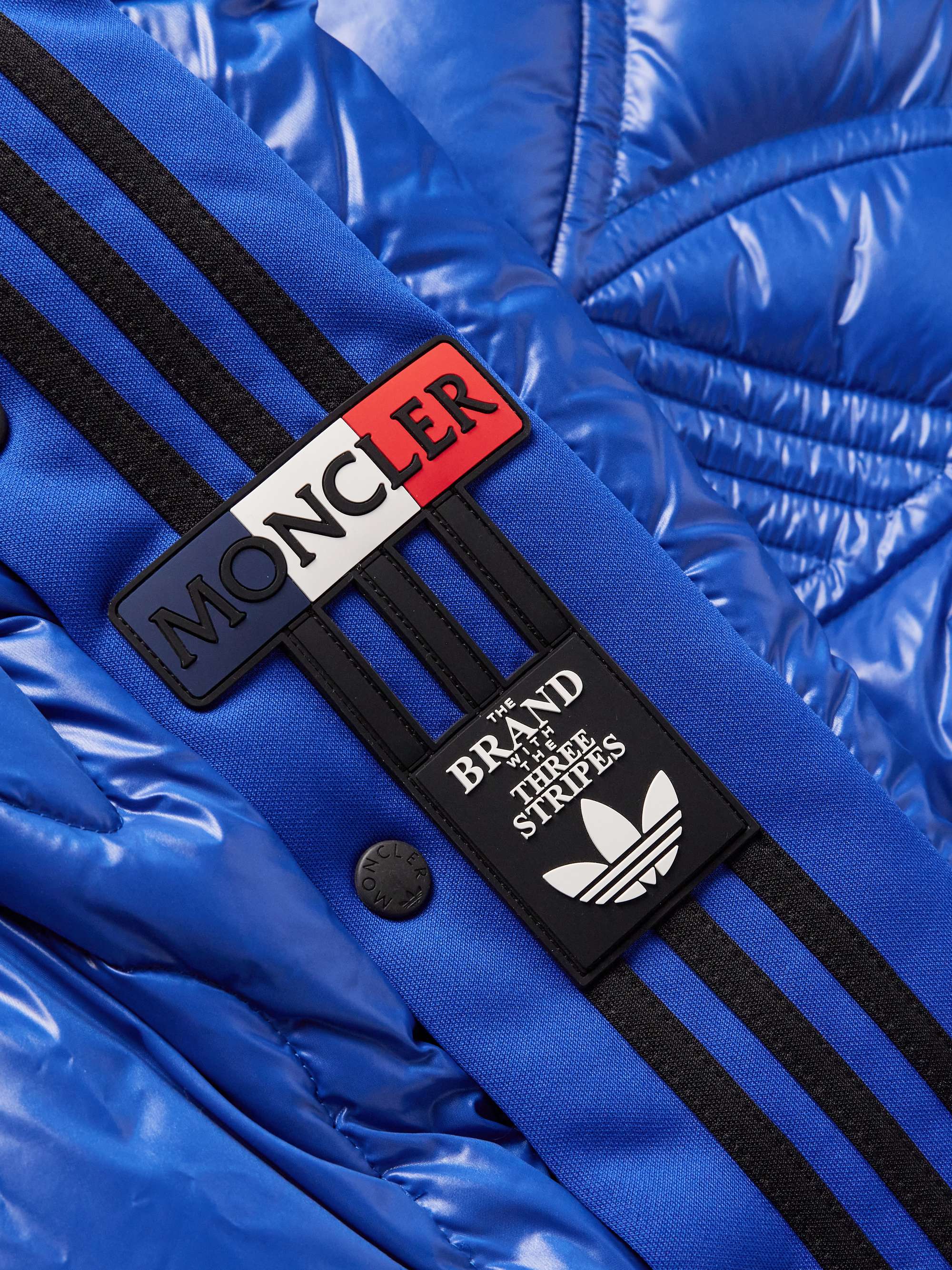 + adidas Originals Chambery Canvas-Trimmed Quilted Glossed-Shell Hooded Down Jacket view