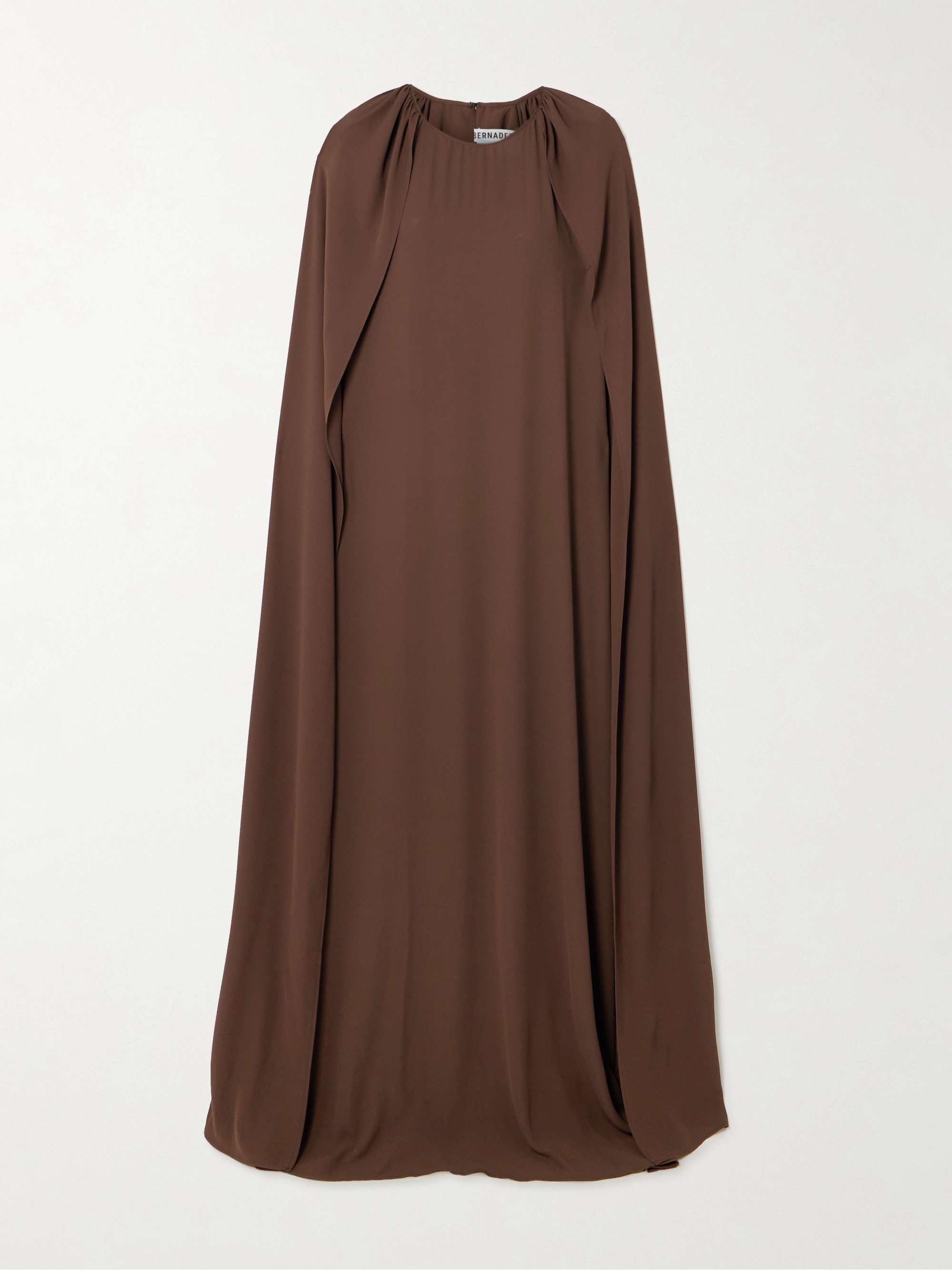 Minnie cape-effect crepe de chine gown hero visual