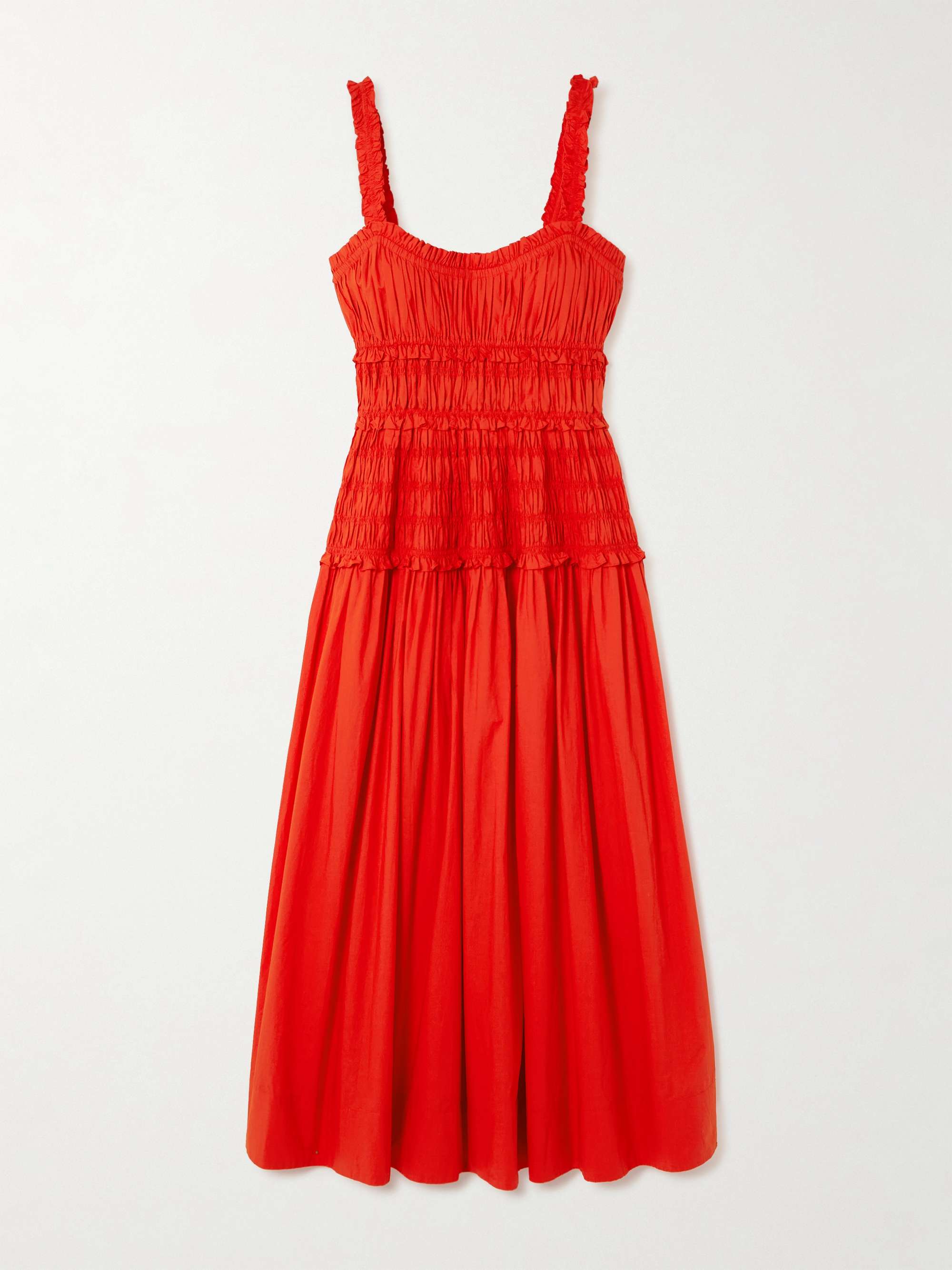 Marianne shirred cotton-poplin midi dress hero visual