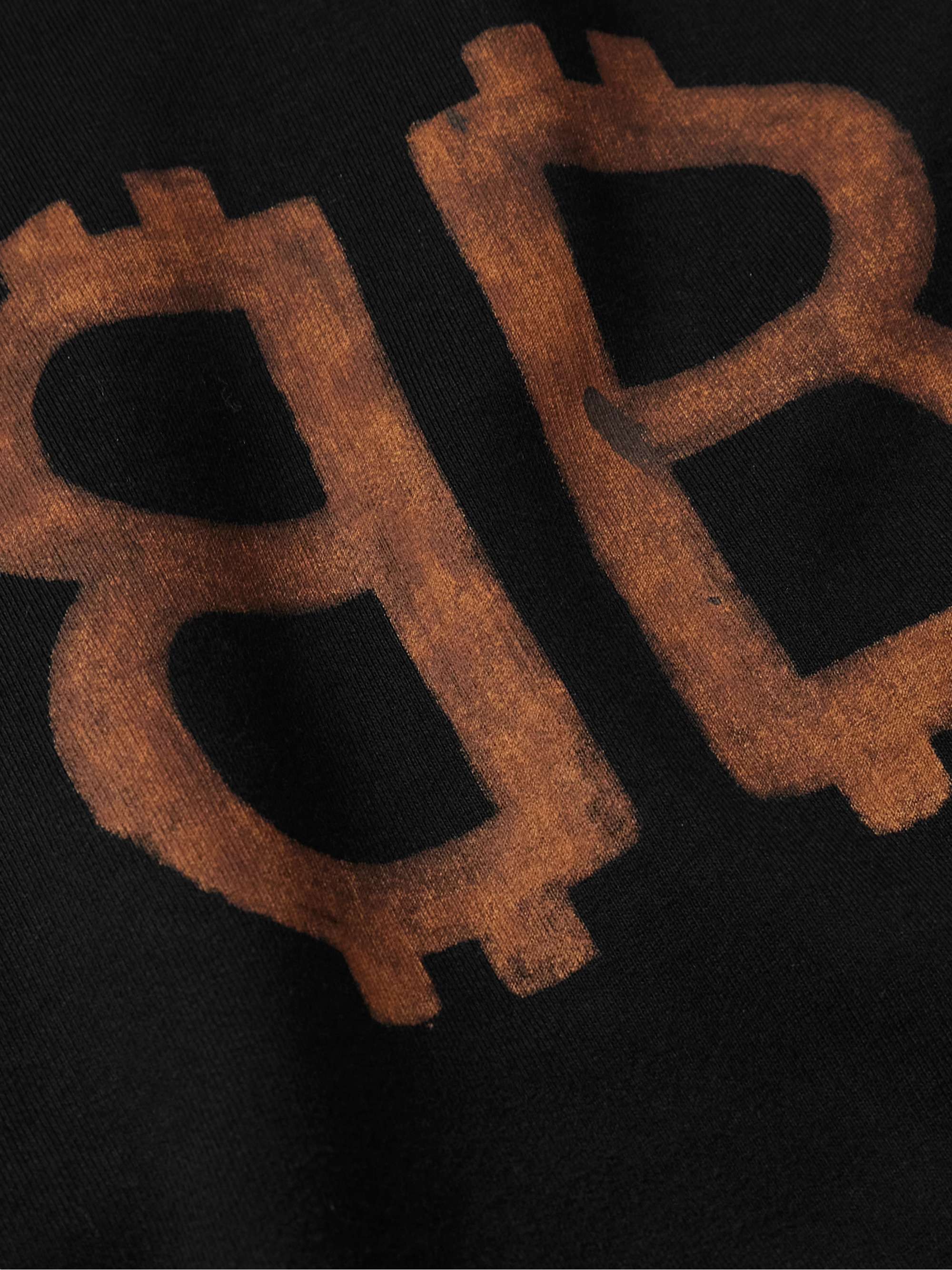 Crypto Logo-Print Bleached Cotton-Jersey Hoodie view