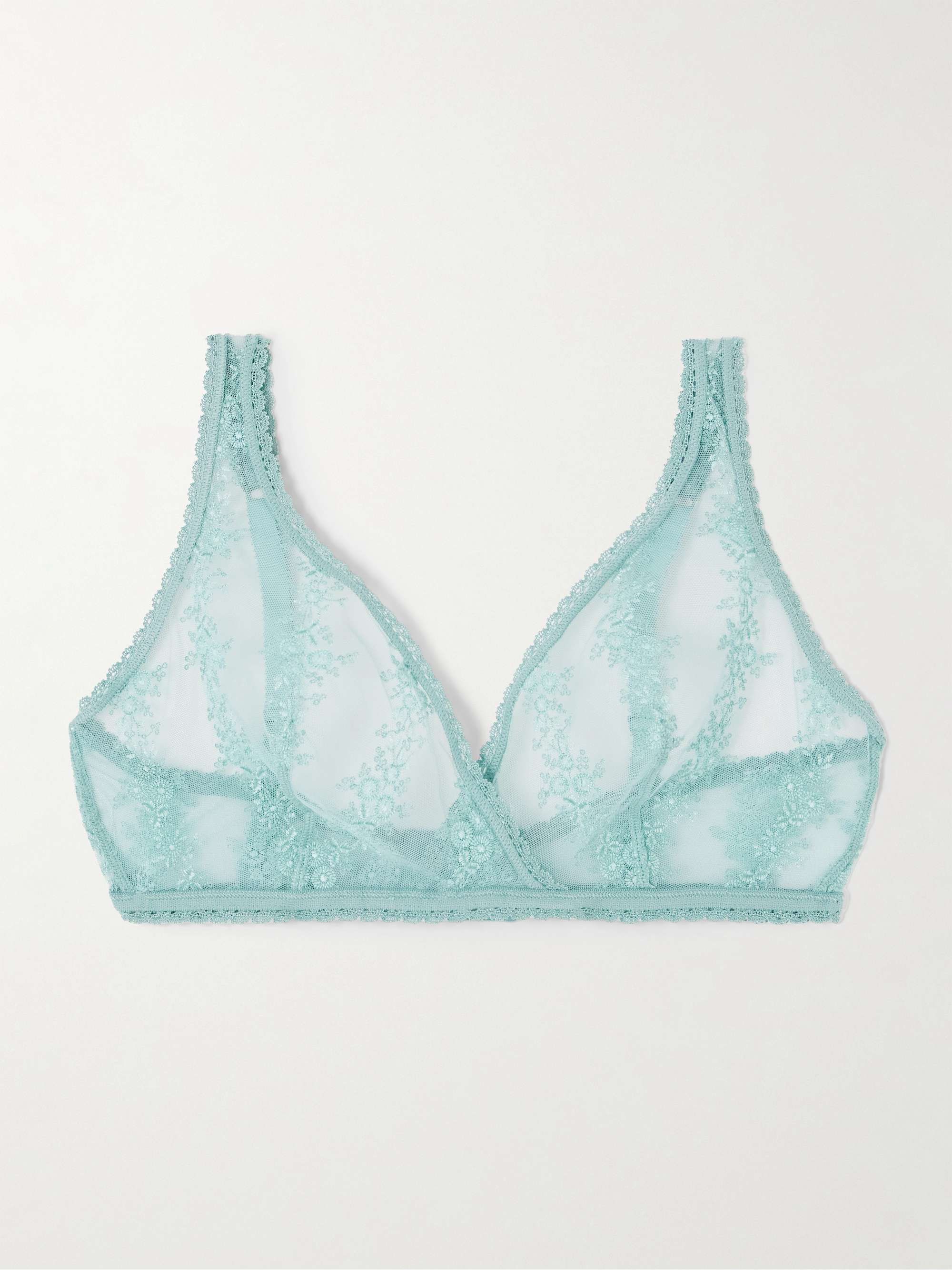 Fleur du Sel Gourmande embroidered stretch-mesh soft-cup bra hero visual